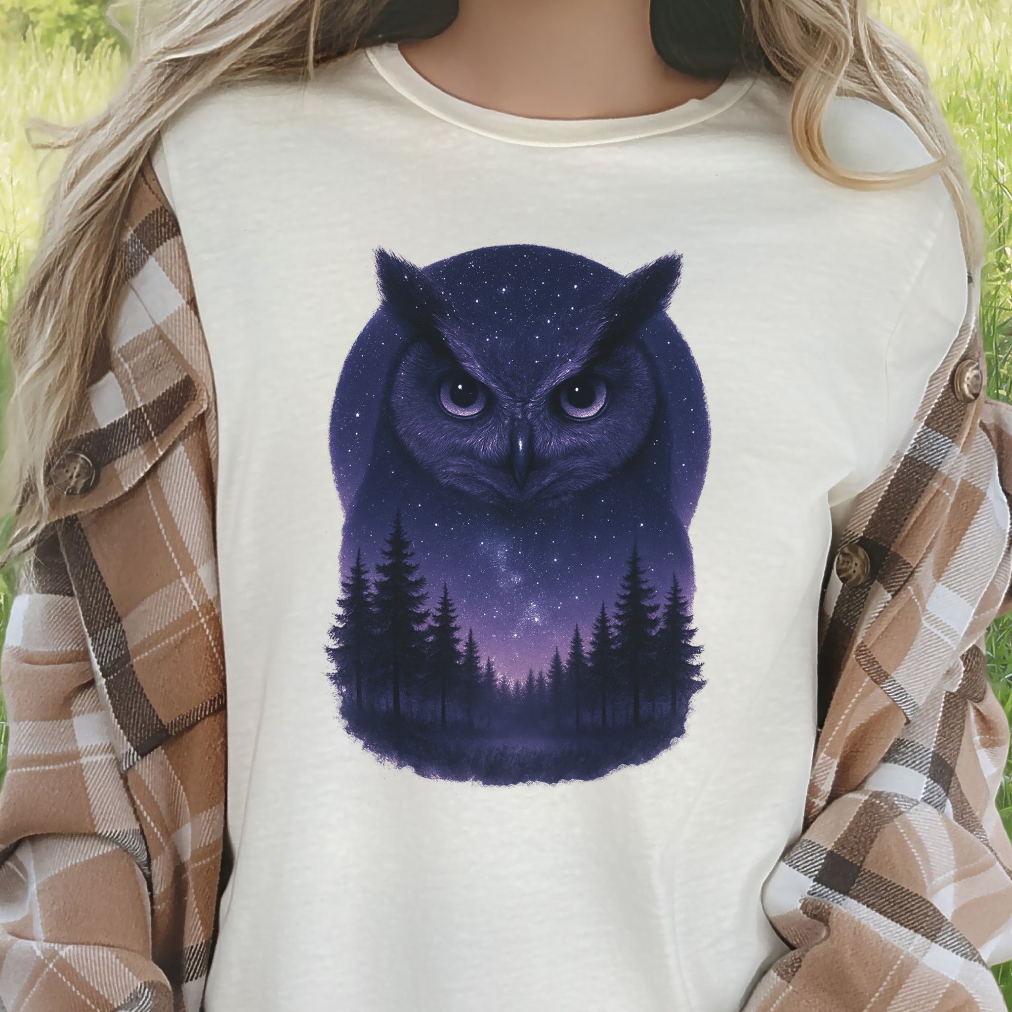 Mystic Night Owl T-Shirt – Celestial Forest Spirit Animal Tee