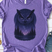 Mystic Night Owl T-Shirt – Celestial Forest Spirit Animal Tee
