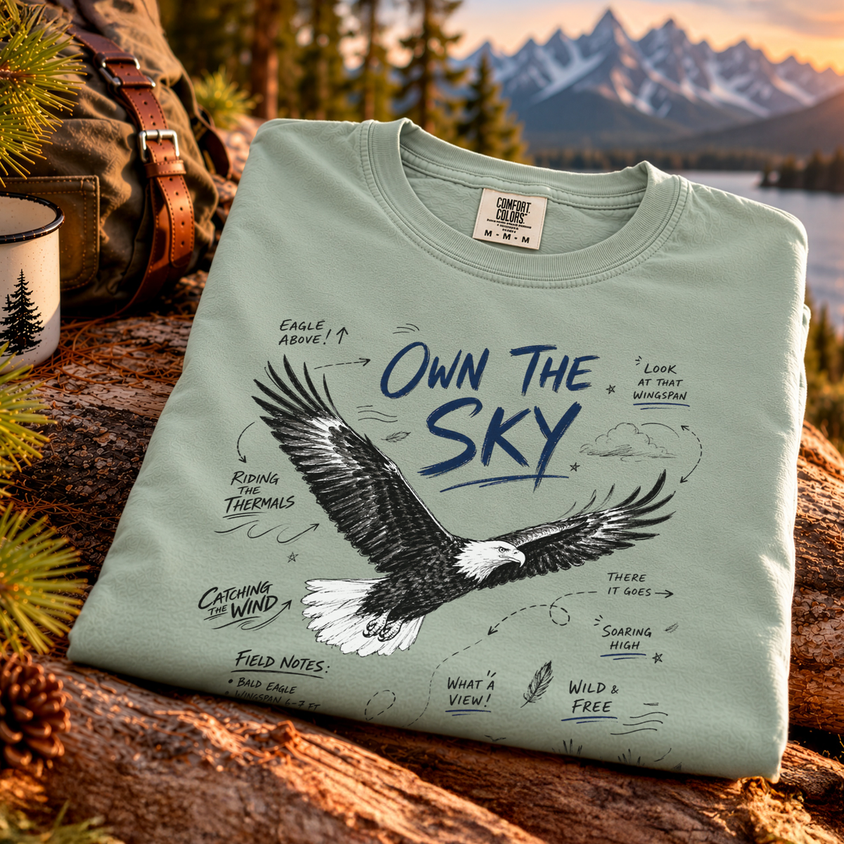Own the Sky Comfort Colors Shirt – Bald Eagle Tee