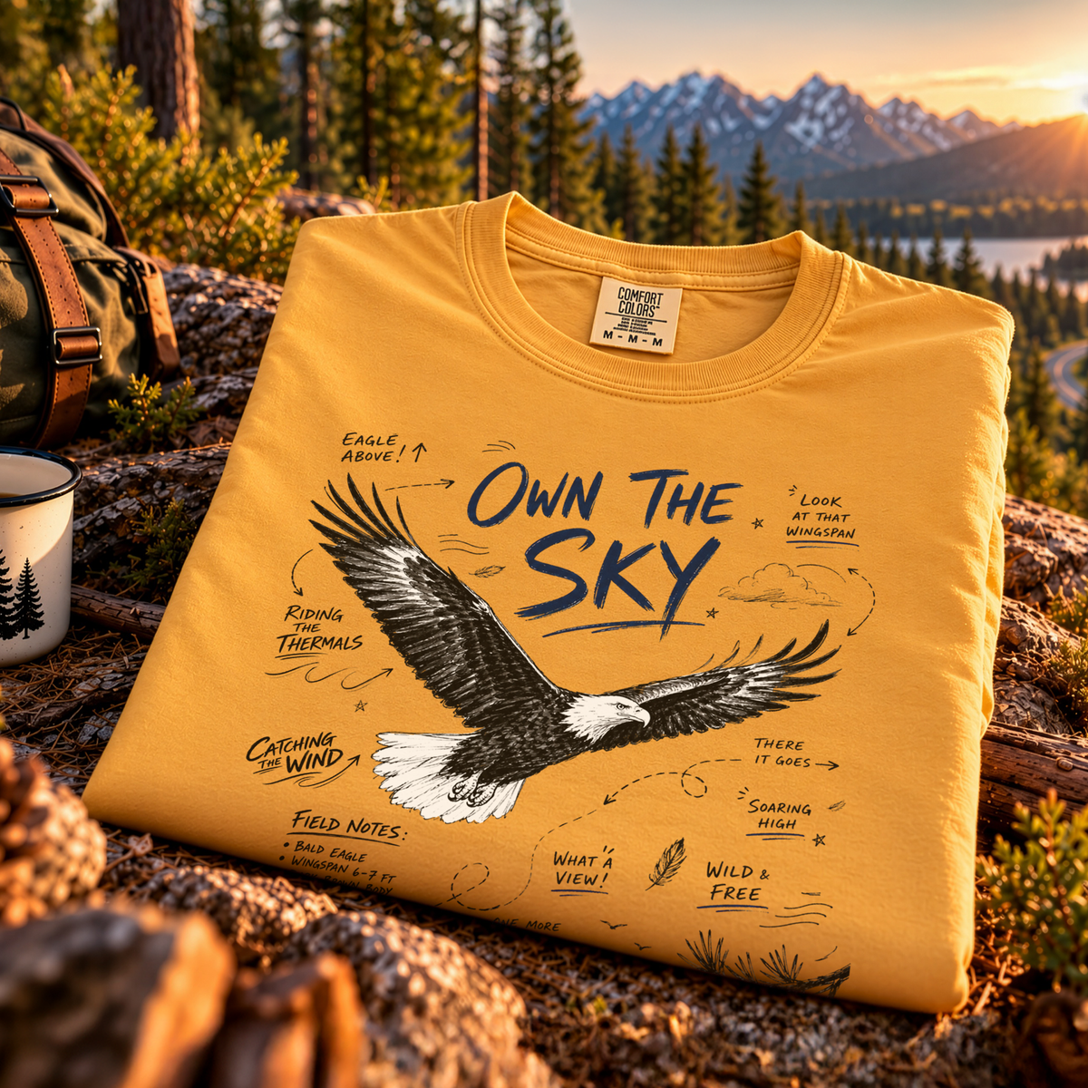 Own the Sky Comfort Colors Shirt – Bald Eagle Tee