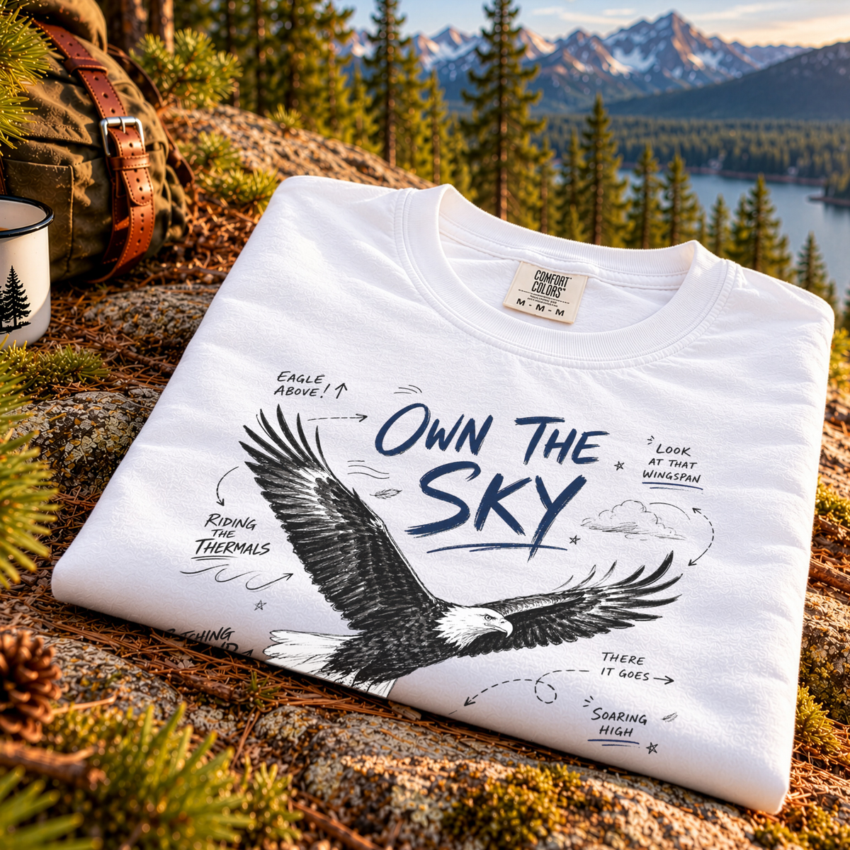 Own the Sky Comfort Colors Shirt – Bald Eagle Tee