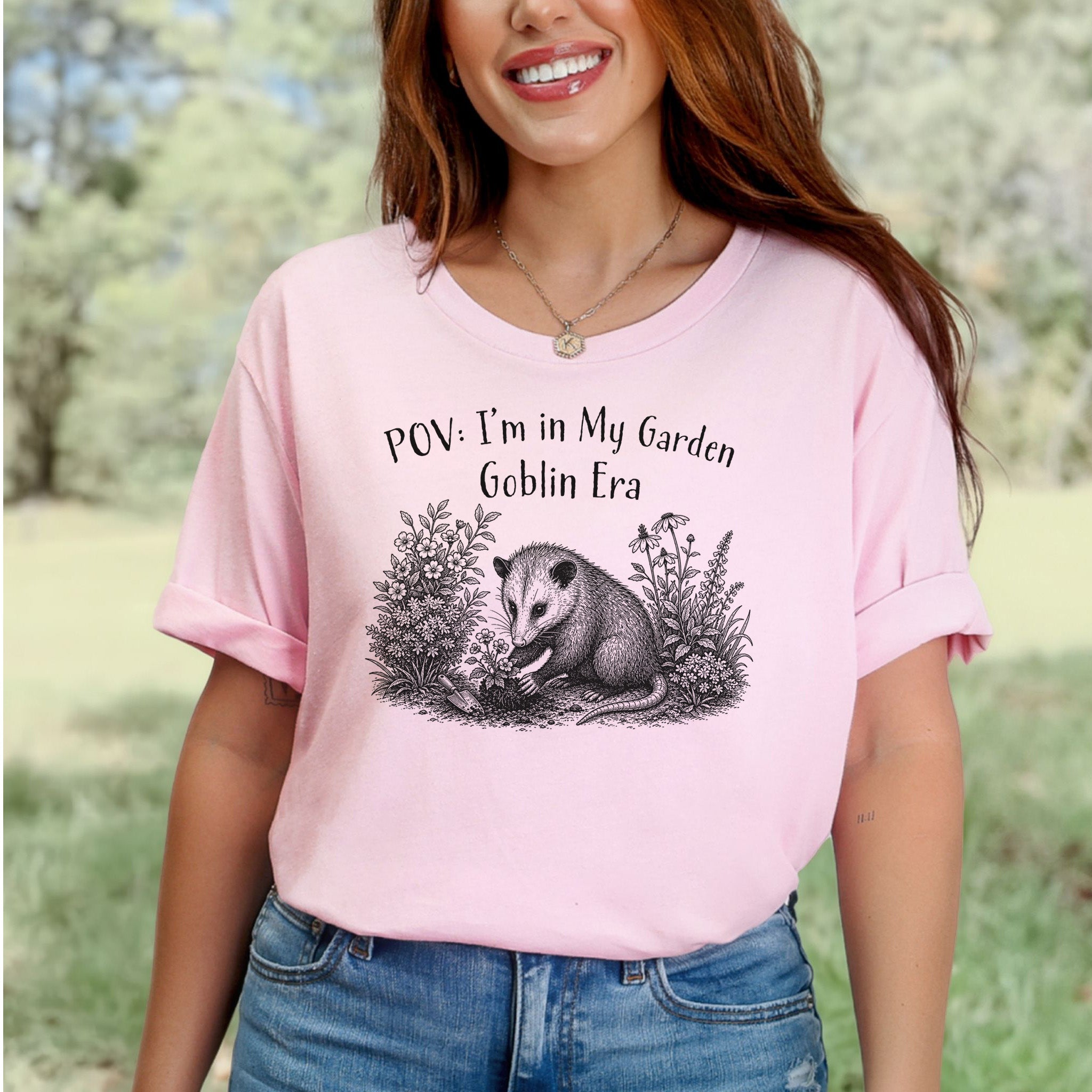 POV Garden Goblin Era Funny Opossum Gardening Plant Lover Gift T-Shirt