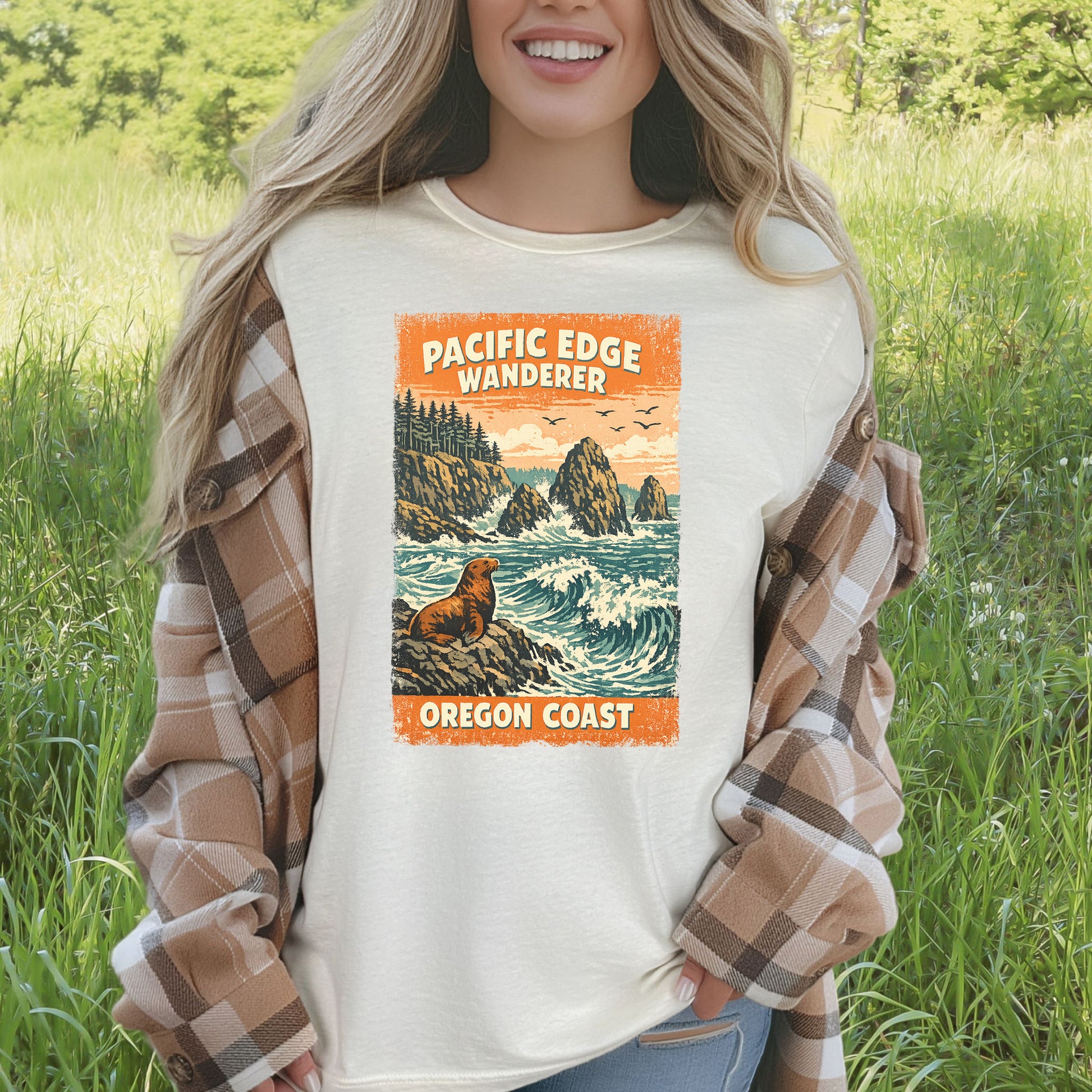 Oregon Coast Pacific Edge Wanderer Shirt – Retro Ocean T-Shirt