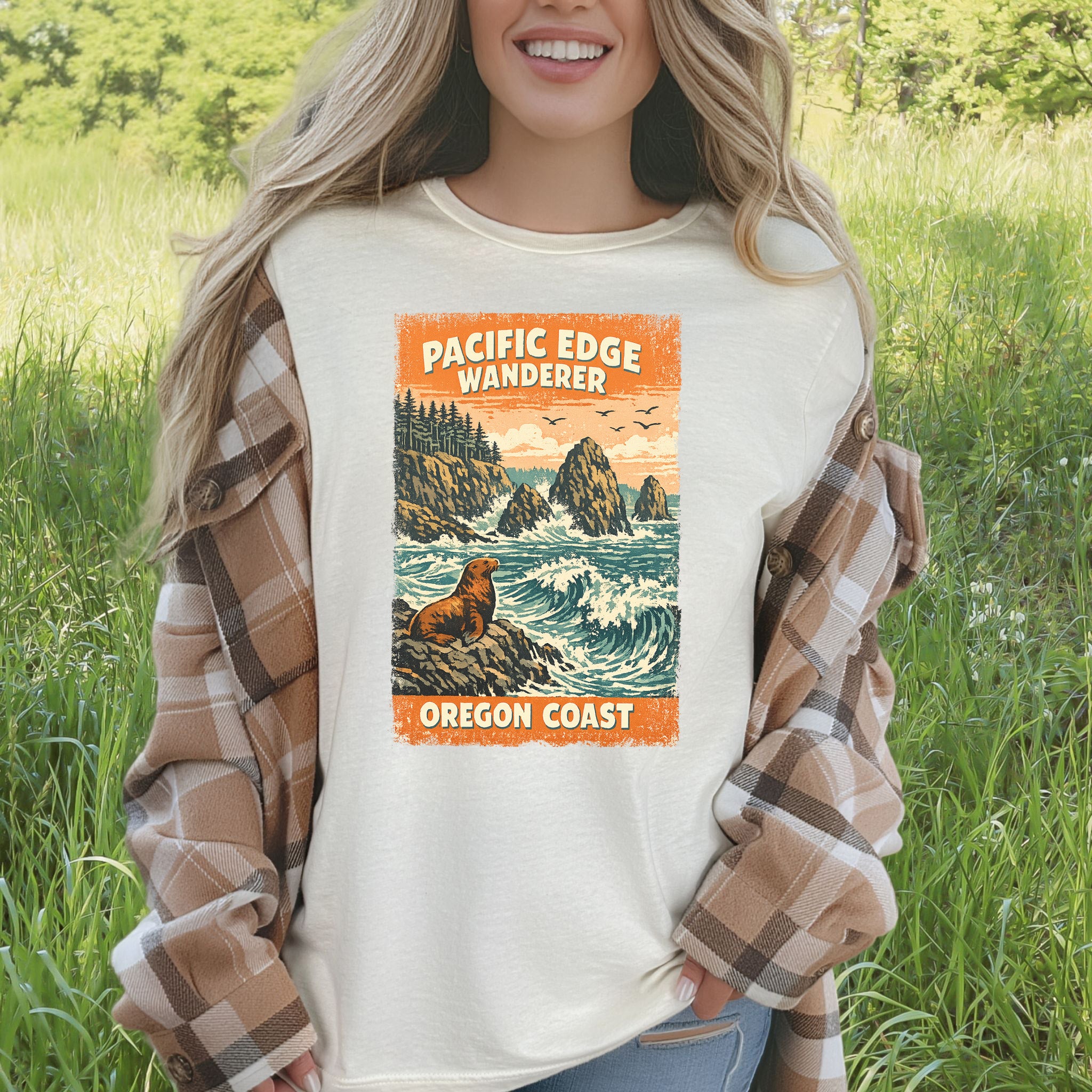 Oregon Coast Pacific Edge Wanderer Shirt – Retro Ocean T-Shirt