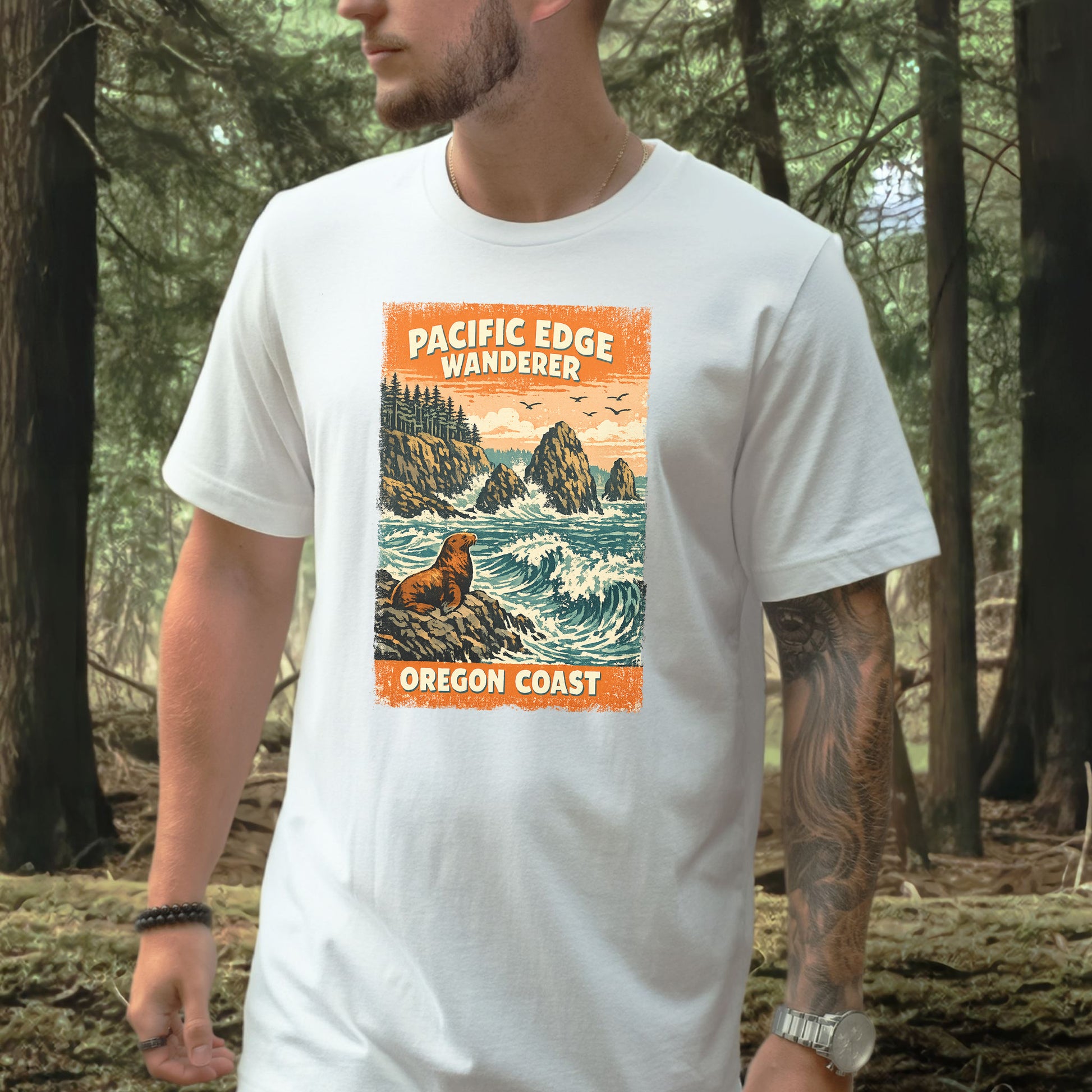 Oregon Coast Pacific Edge Wanderer Shirt – Retro Ocean T-Shirt