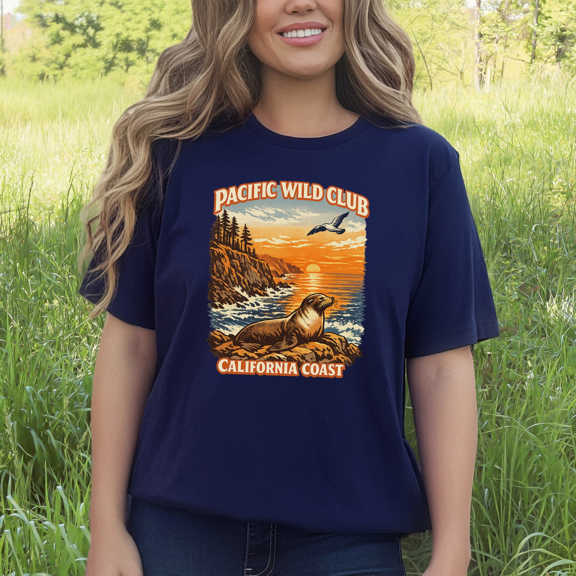 California Coast Pacific Wild Club Shirt – Retro Sea Lion T-Shirt