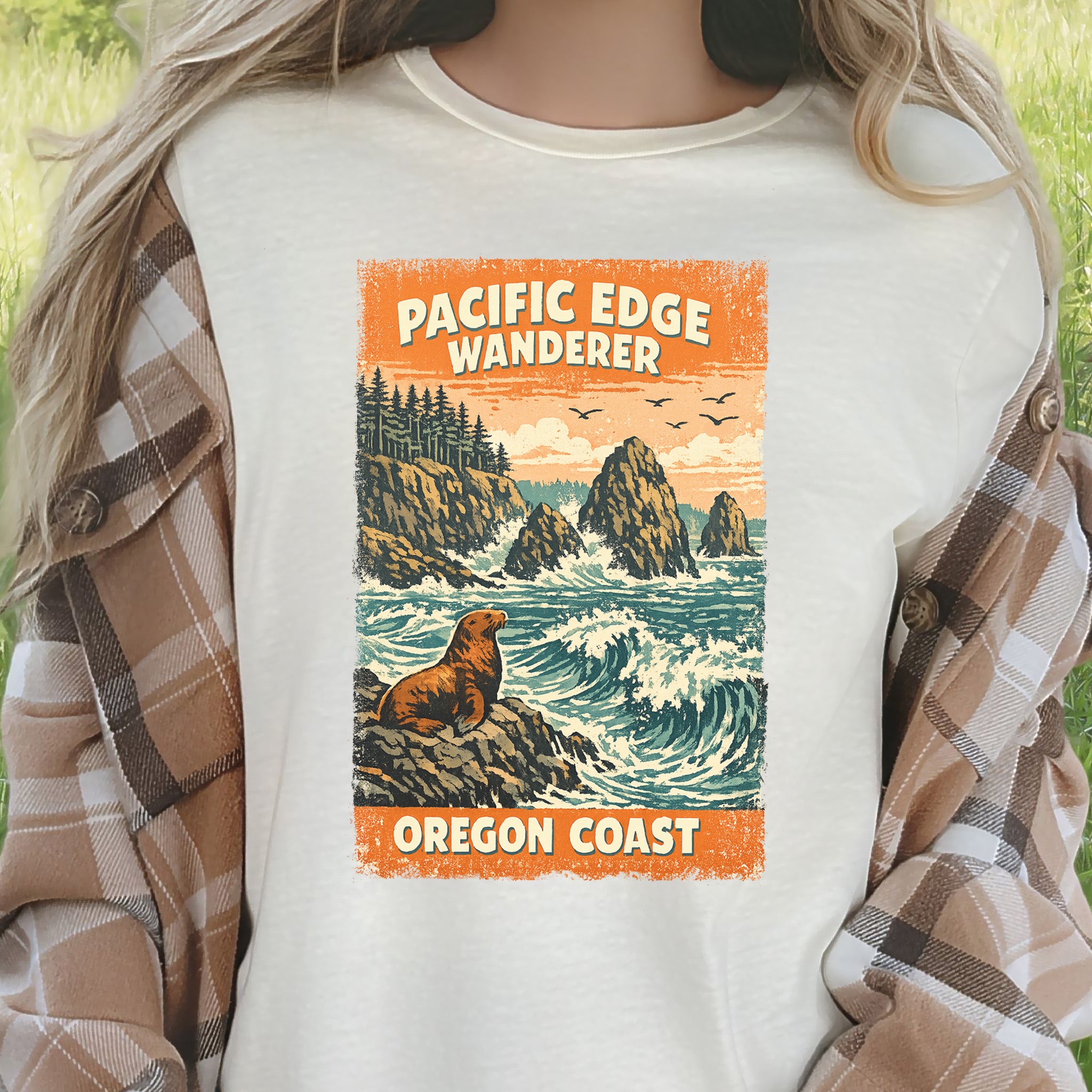 Oregon Coast Pacific Edge Wanderer Shirt – Retro Ocean T-Shirt