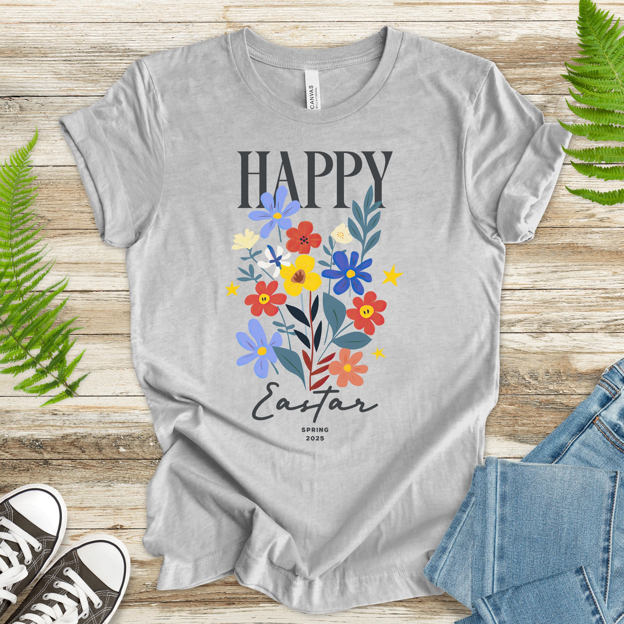 Festive Floral Happy Easter T-Shirt