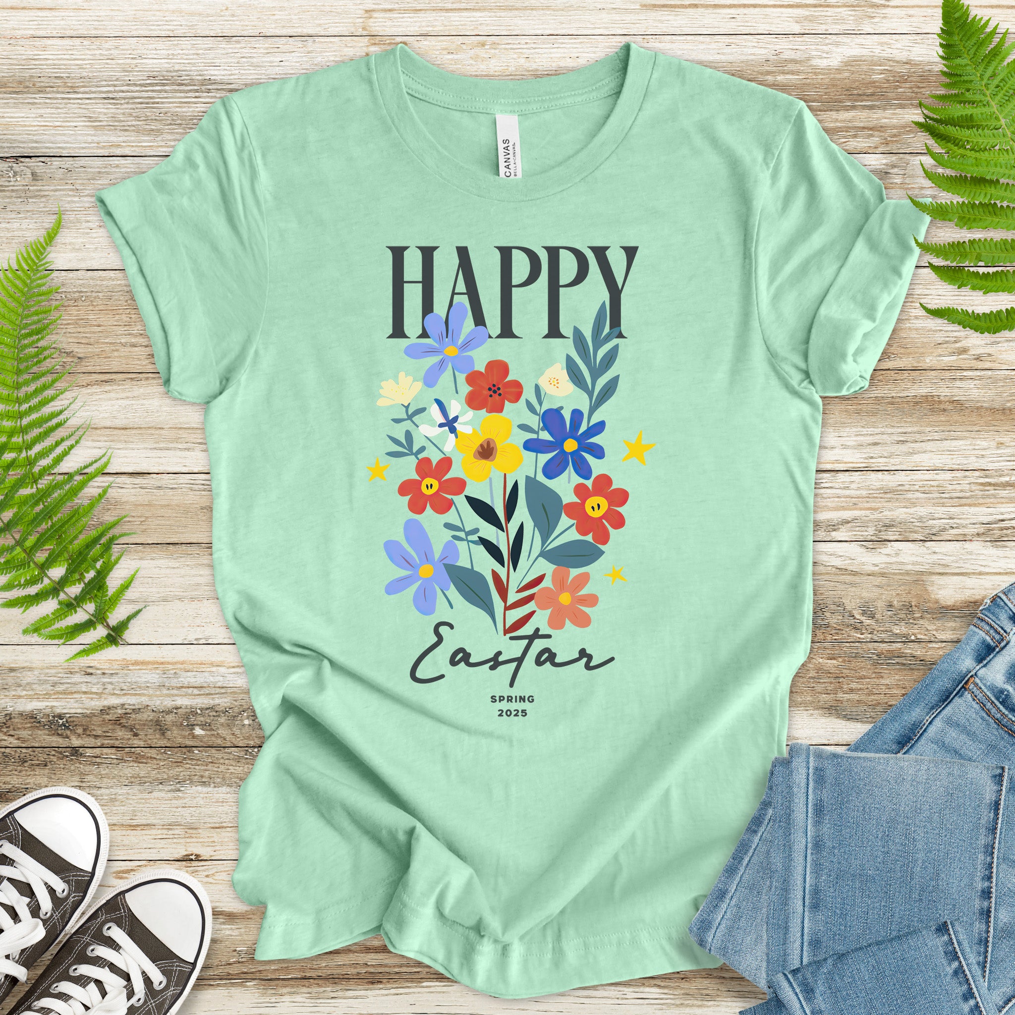 Festive Floral Happy Easter T-Shirt