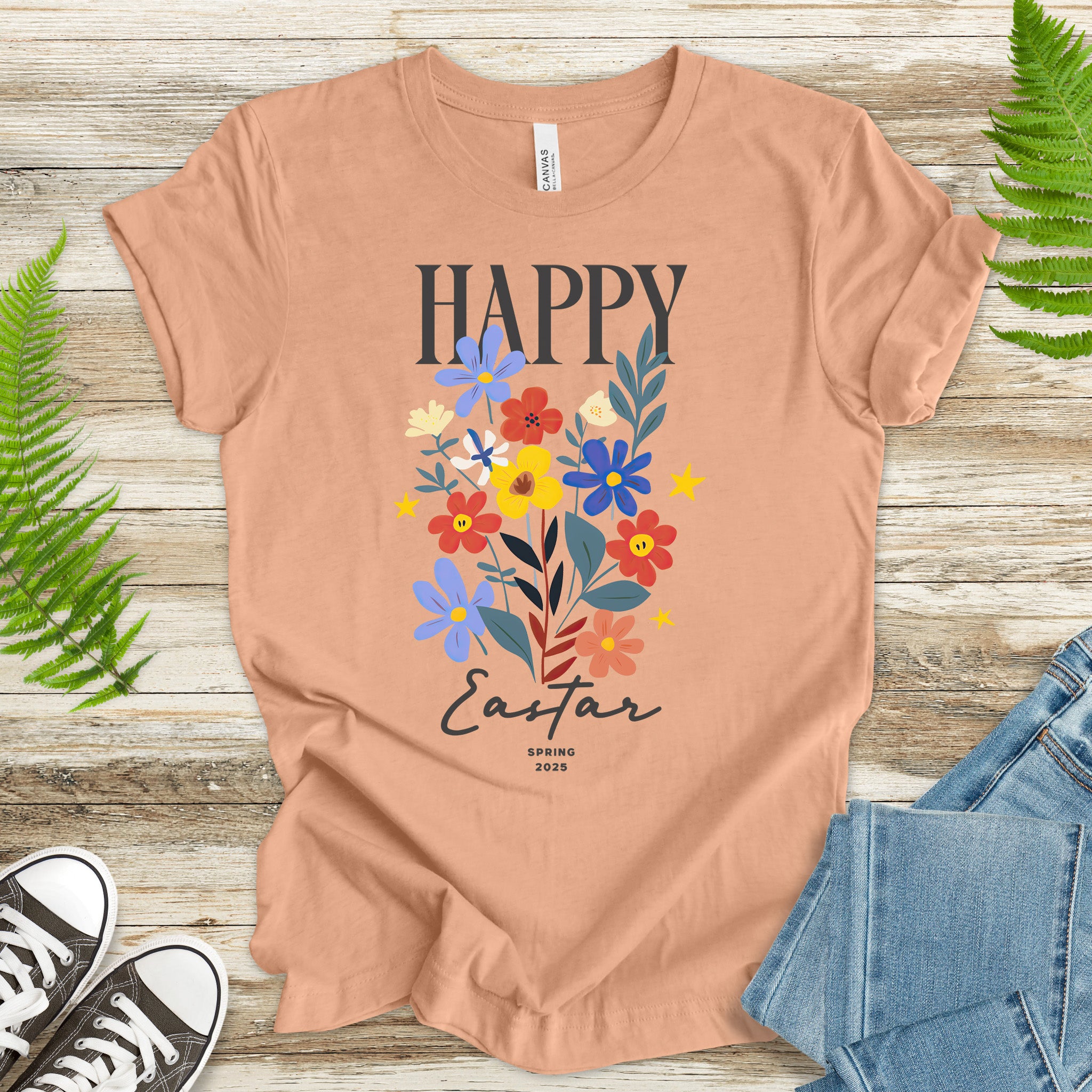 Festive Floral Happy Easter T-Shirt