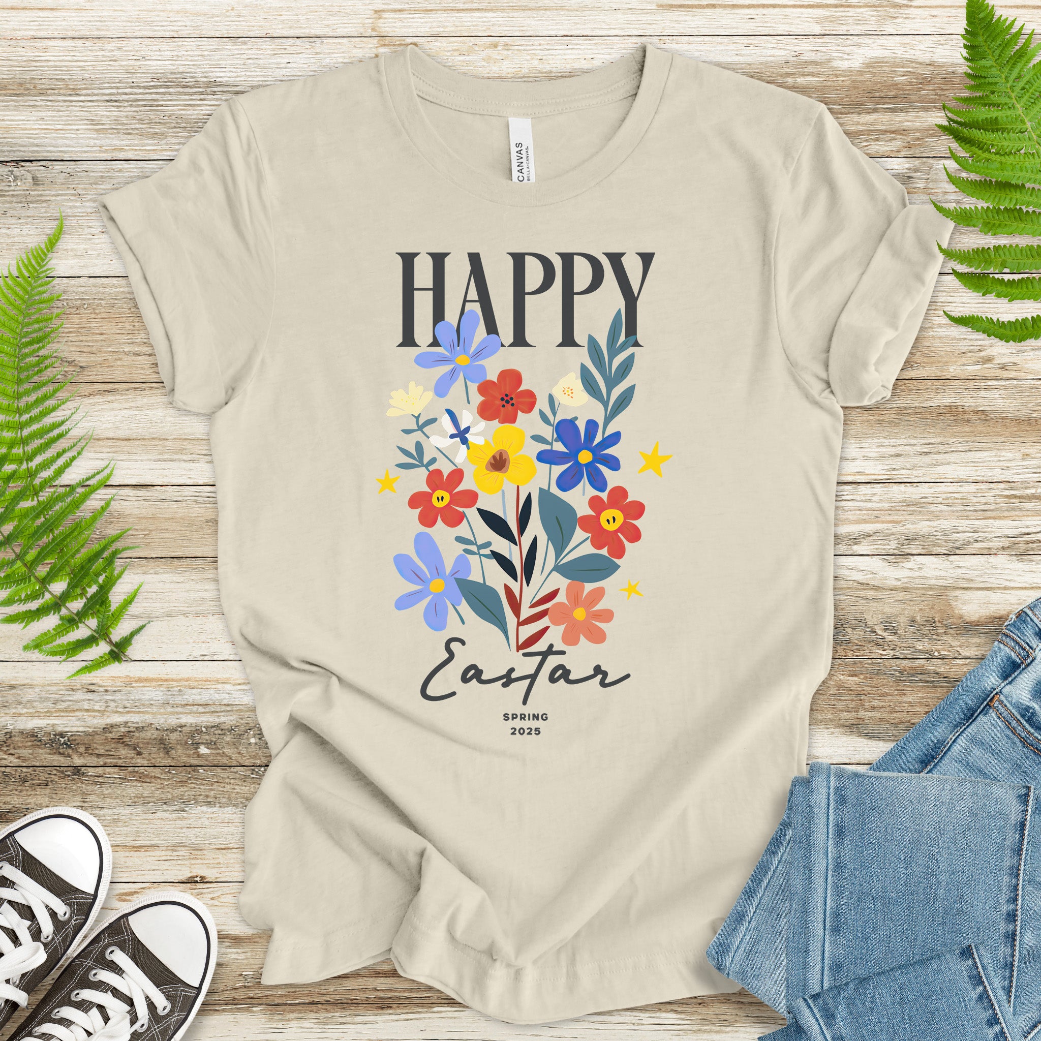Festive Floral Happy Easter T-Shirt