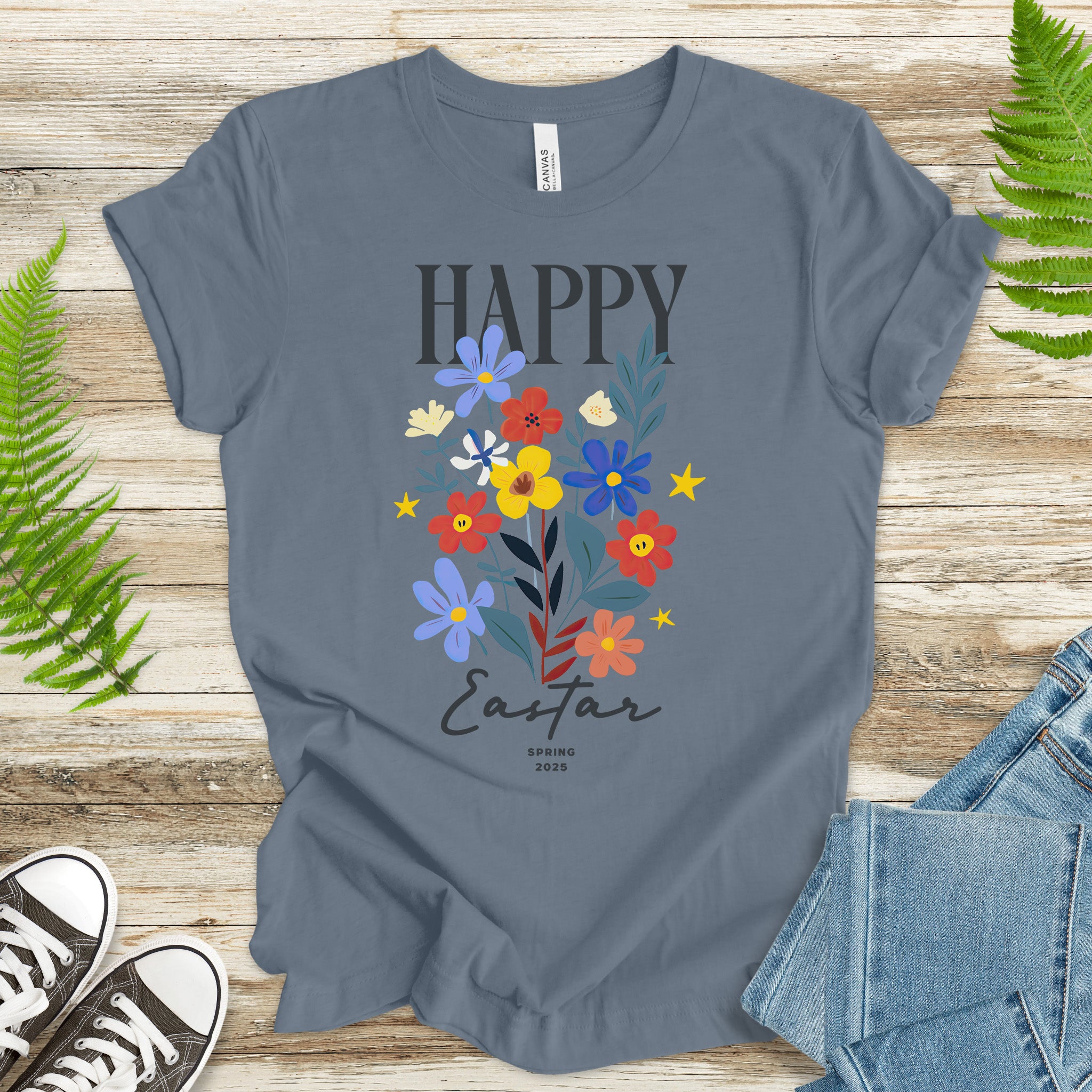Festive Floral Happy Easter T-Shirt