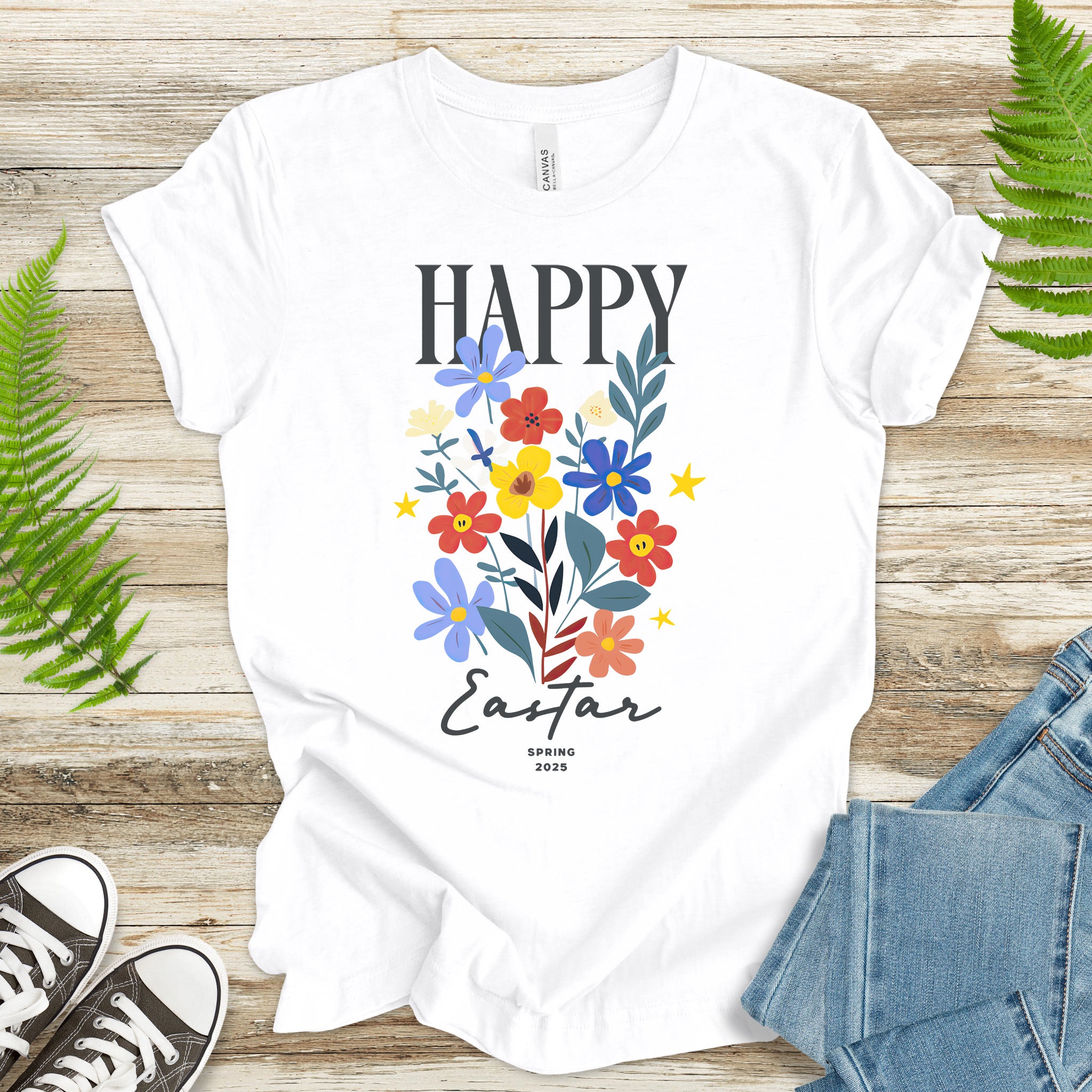 Festive Floral Happy Easter T-Shirt