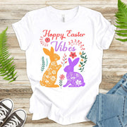 Floral Bunnies Happy Easter Vibes T-Shirt