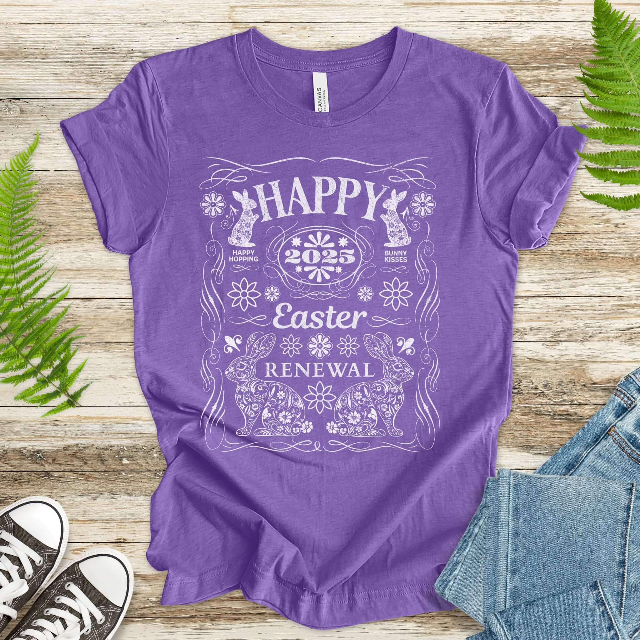 Floral Bunny Happy Easter 2025 T-Shirt