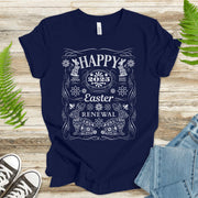 Floral Bunny Happy Easter 2025 T-Shirt