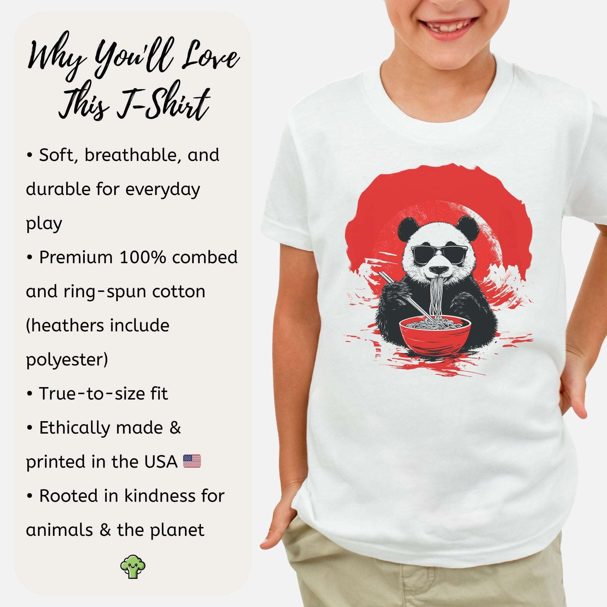 Panda Ramen Master – Chill Noodle Slurper Youth Tee