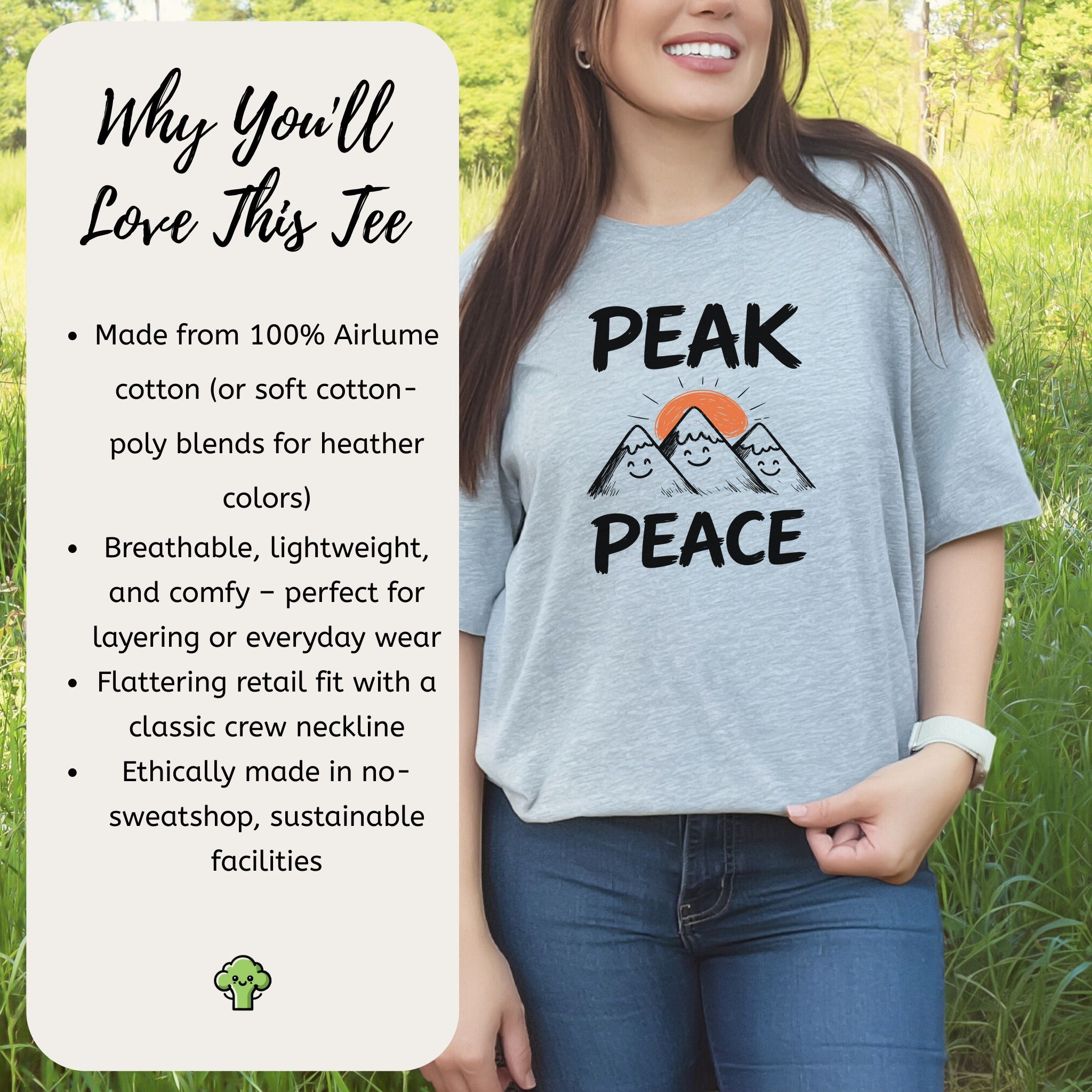 Peak Peace Cute Mountain Smiley Adventure T-Shirt