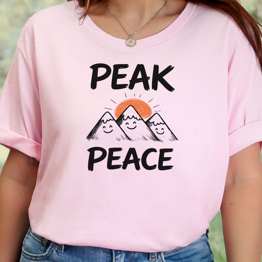 Peak Peace Cute Mountain Smiley Adventure T-Shirt