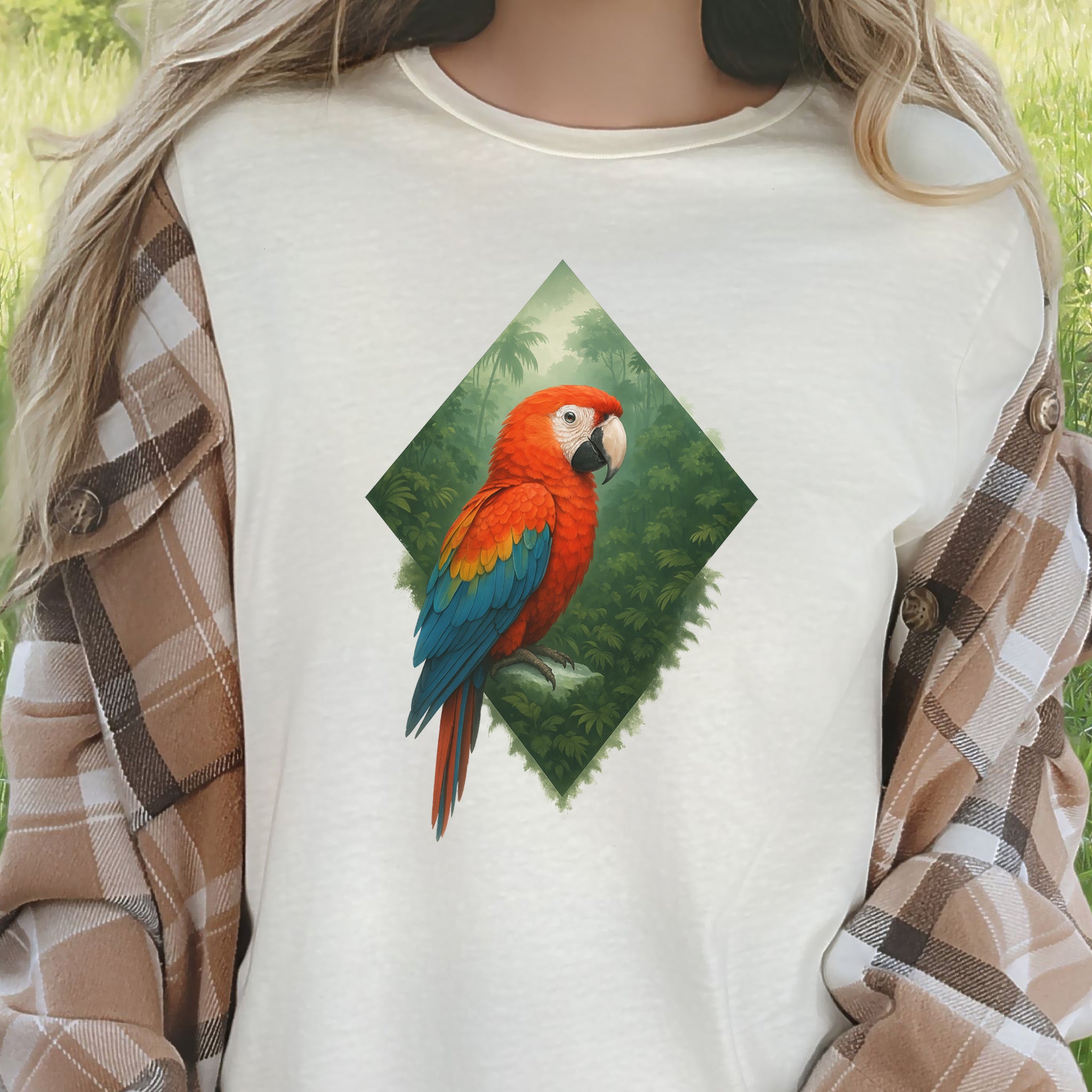 Scarlet Macaw Jungle T-Shirt – Colorful Tropical Bird Lover Tee