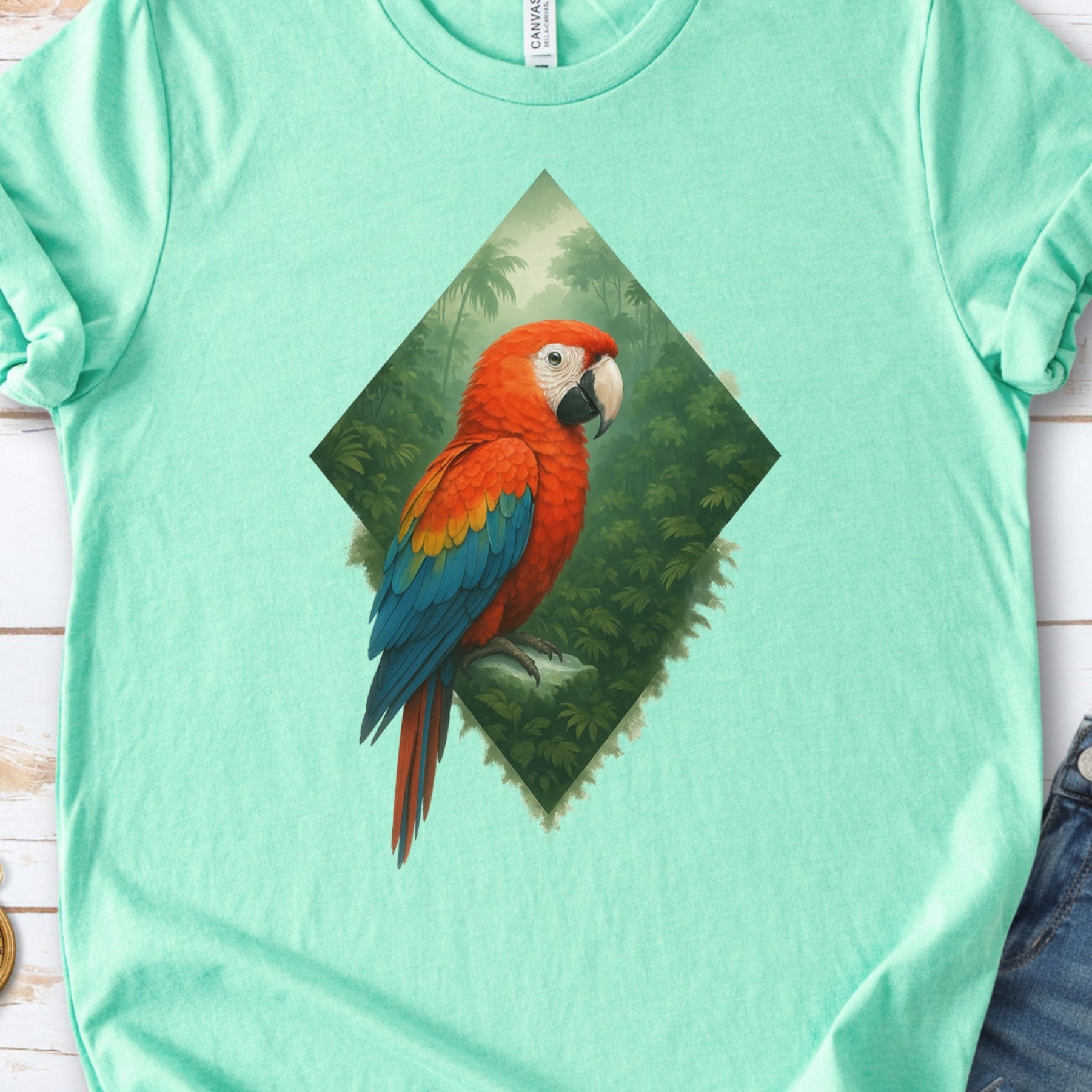 Scarlet Macaw Jungle T-Shirt – Colorful Tropical Bird Lover Tee