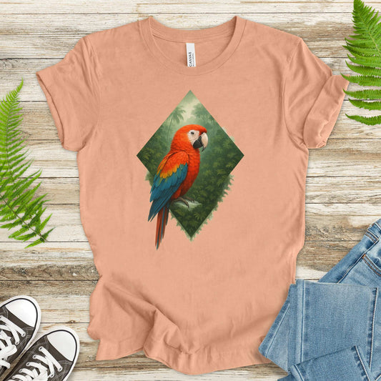 Scarlet Macaw Jungle T-Shirt – Colorful Tropical Bird Lover Tee