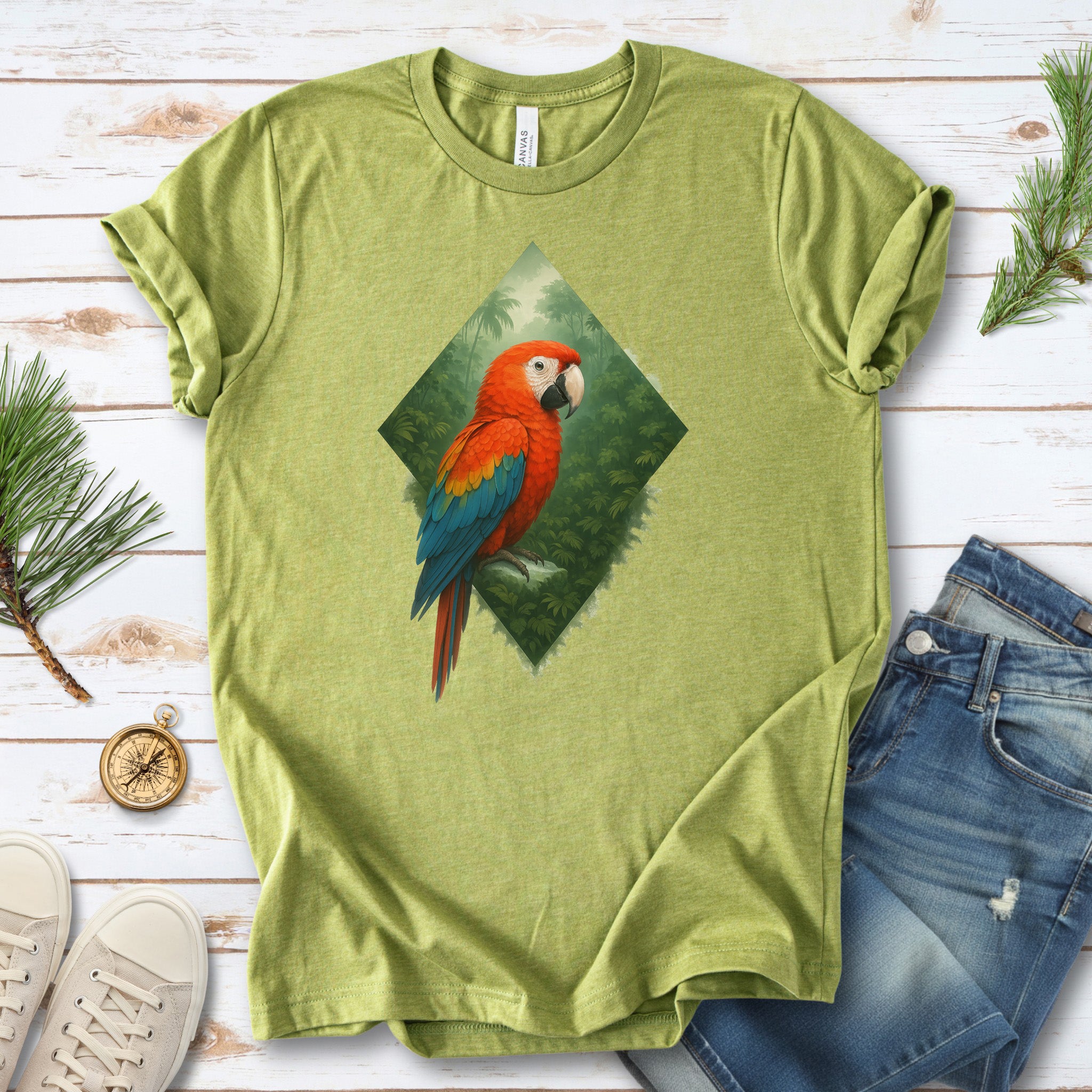 Scarlet Macaw Jungle T-Shirt – Colorful Tropical Bird Lover Tee