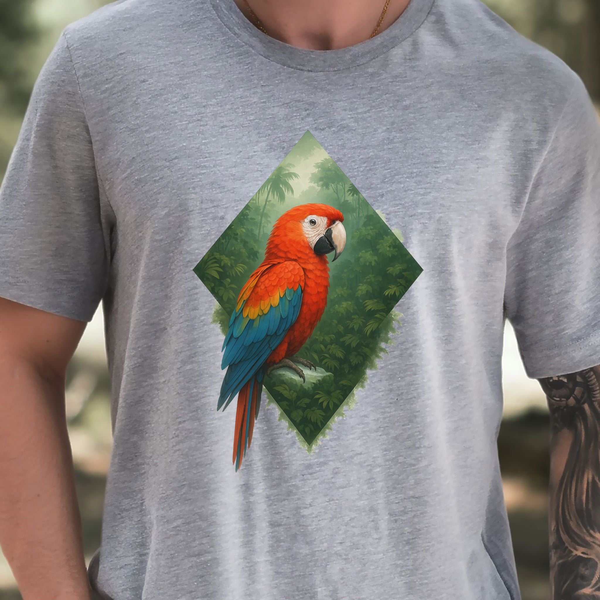 Scarlet Macaw Jungle T-Shirt – Colorful Tropical Bird Lover Tee
