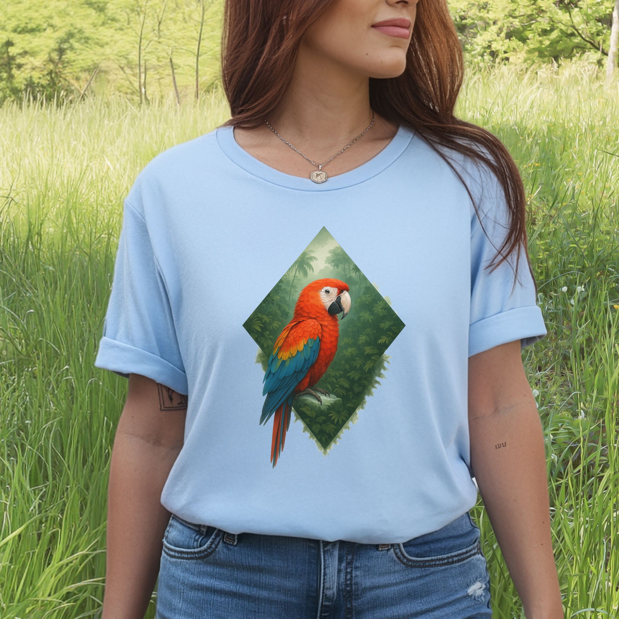 Scarlet Macaw Jungle T-Shirt – Colorful Tropical Bird Lover Tee