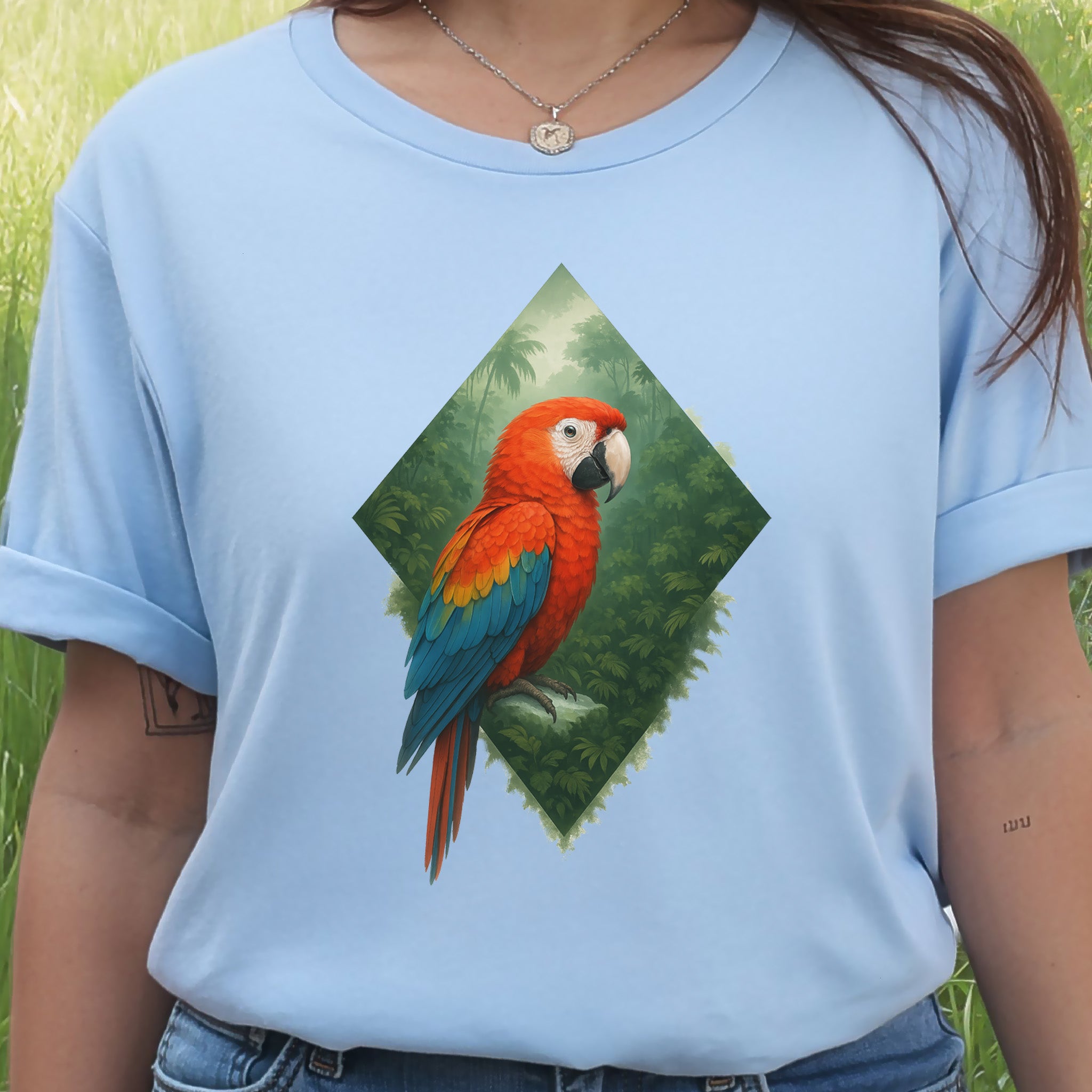 Scarlet Macaw Jungle T-Shirt – Colorful Tropical Bird Lover Tee