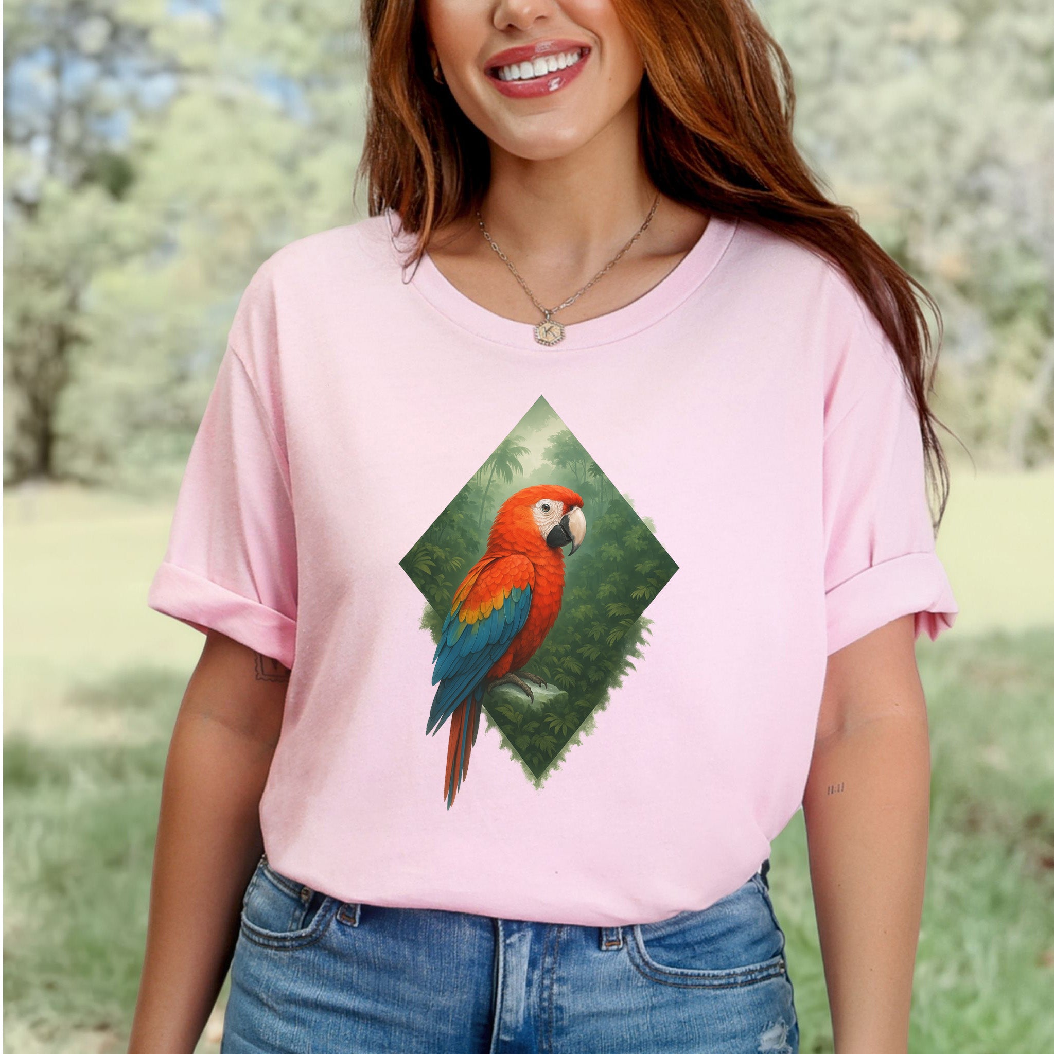 Scarlet Macaw Jungle T-Shirt – Colorful Tropical Bird Lover Tee