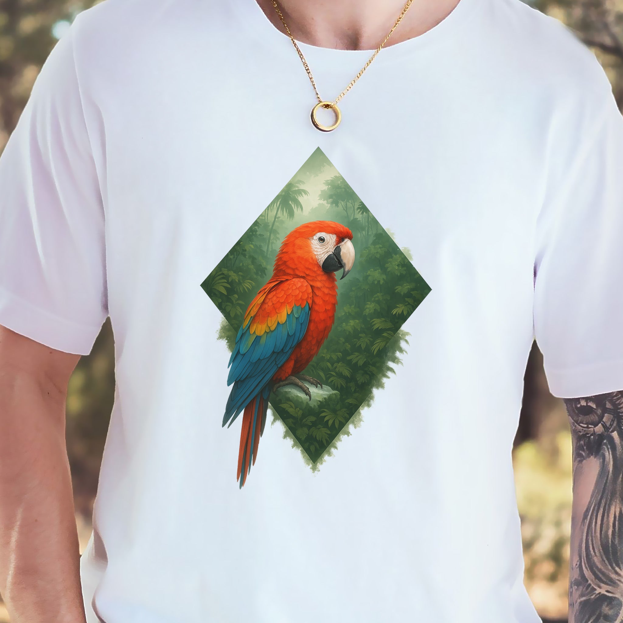 Scarlet Macaw Jungle T-Shirt – Colorful Tropical Bird Lover Tee