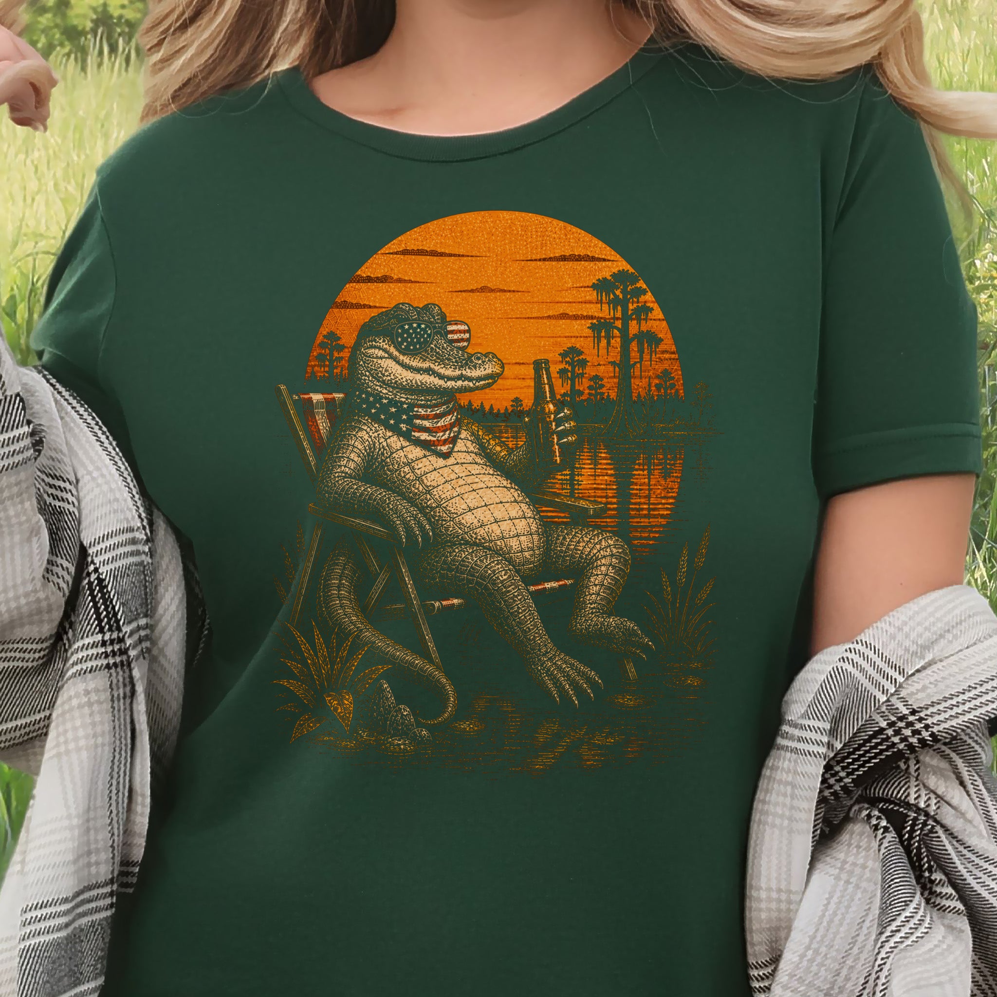 Patriot Gator Patriotic Alligator 4th of July Swamp Americana T-Shirt