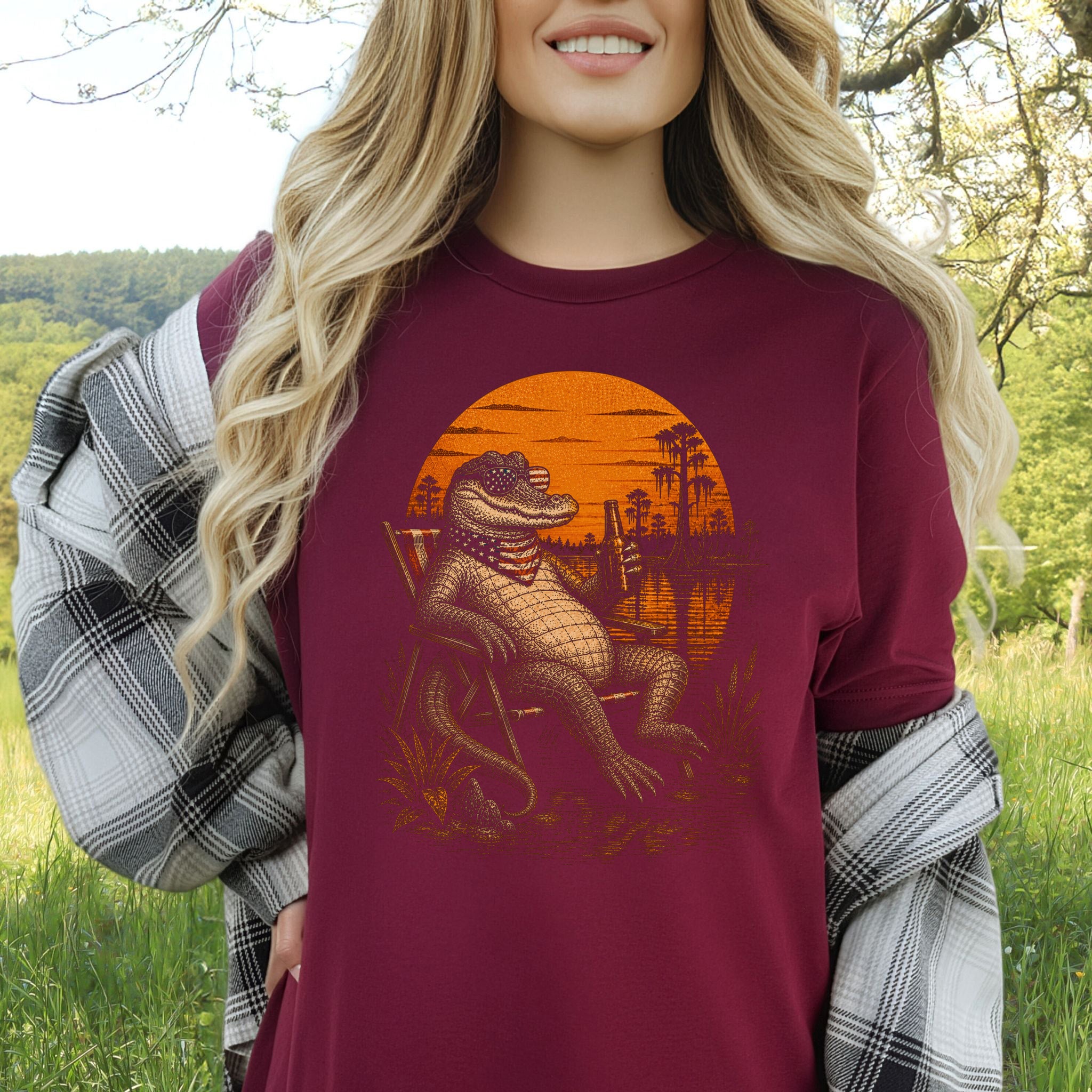 Patriot Gator Patriotic Alligator 4th of July Swamp Americana T-Shirt