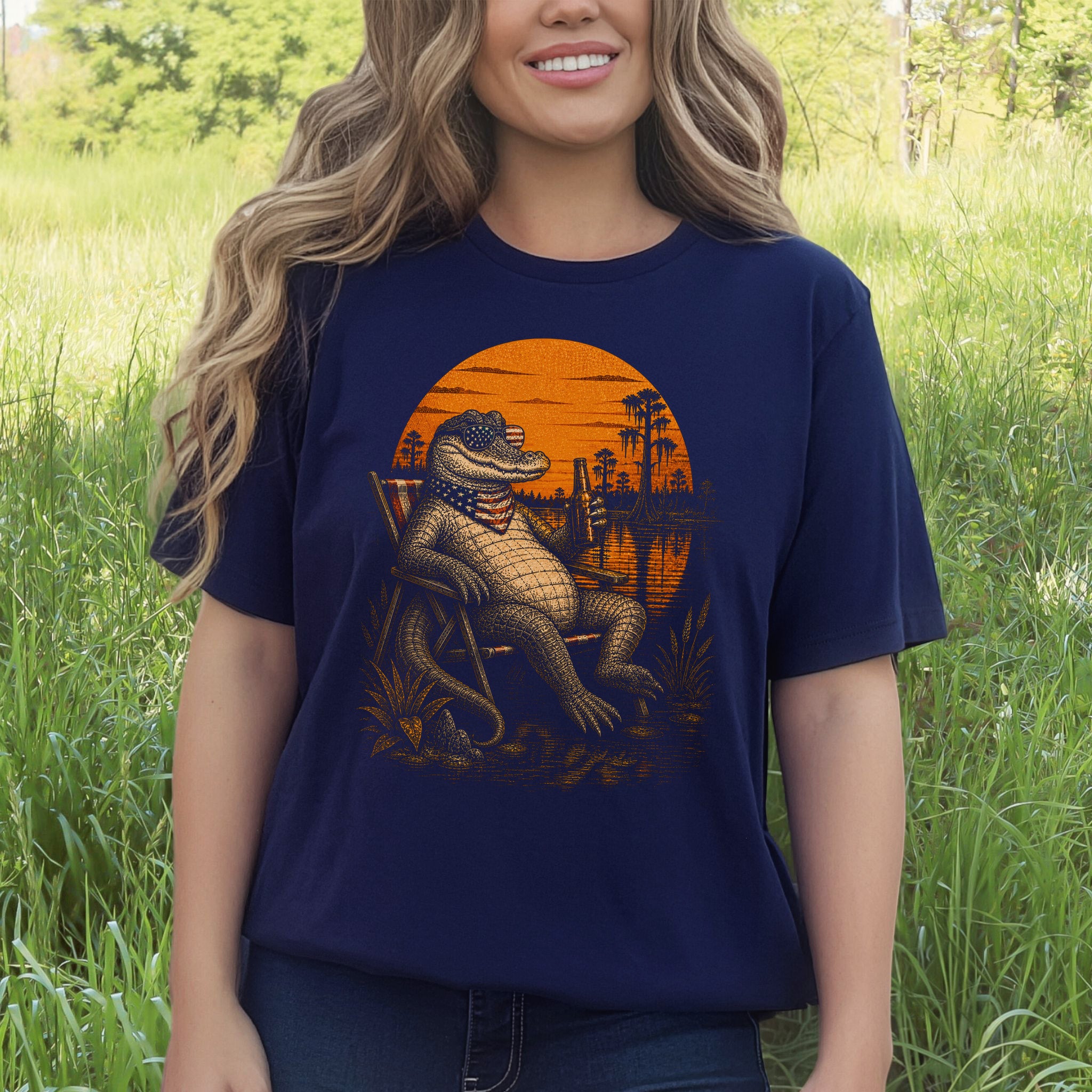Patriot Gator Patriotic Alligator 4th of July Swamp Americana T-Shirt