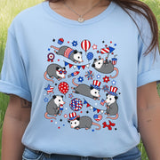 Patriotic Possum Party 4th of July Cute Opossum Graphic T-Shirt