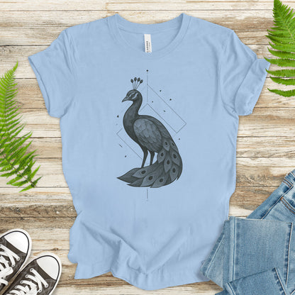 Geometric Peacock T-Shirt – Vintage Bird Art Spirit Animal Tee