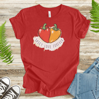 Spicy Love – Heart-Shaped Peppers T-Shirt - TShirtree