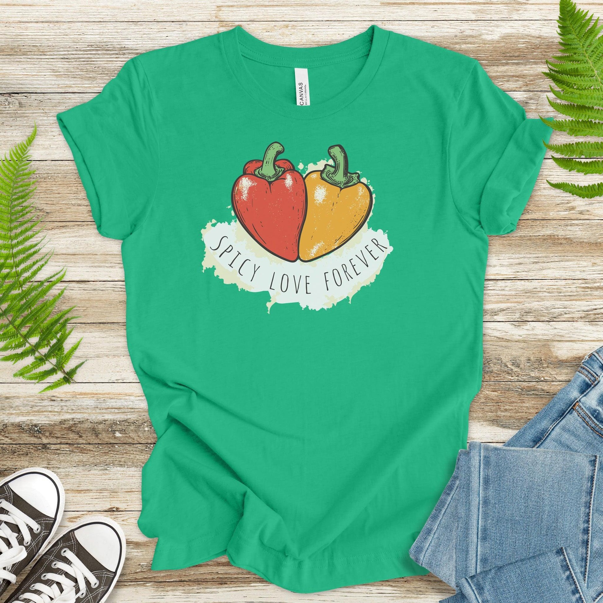 Spicy Love – Heart-Shaped Peppers T-Shirt - TShirtree