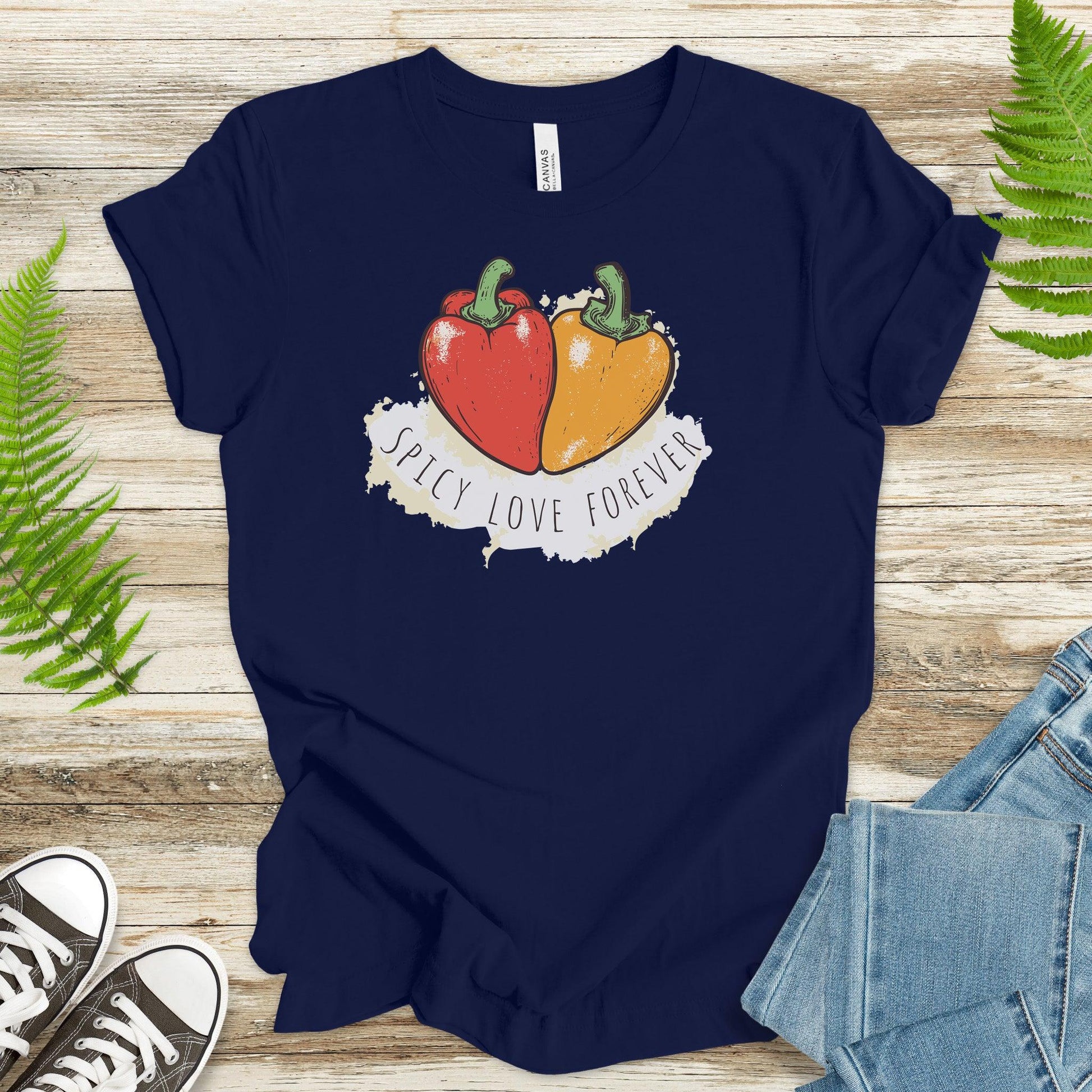 Spicy Love – Heart-Shaped Peppers T-Shirt - TShirtree