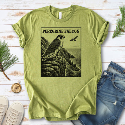Peregrine Falcon Vintage Raptor Illustration Birdwatching T-Shirt