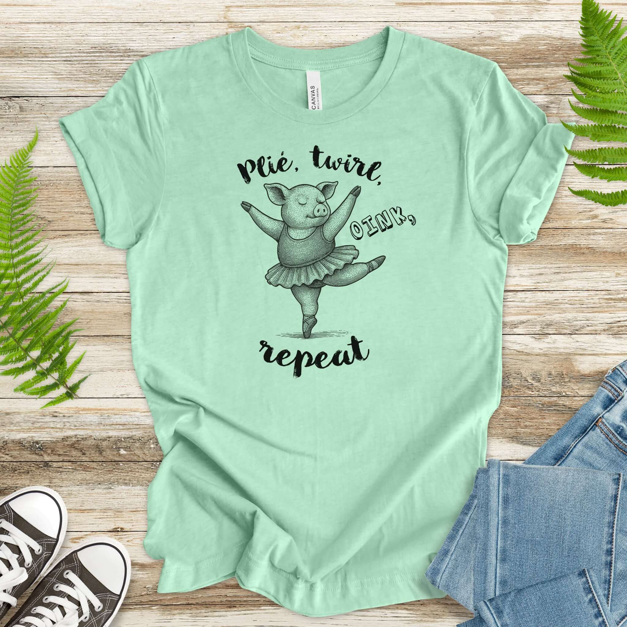 Cute Ballet Pig Shirt – Funny Pig Lover Tee for Farm Girls & Animal Moms