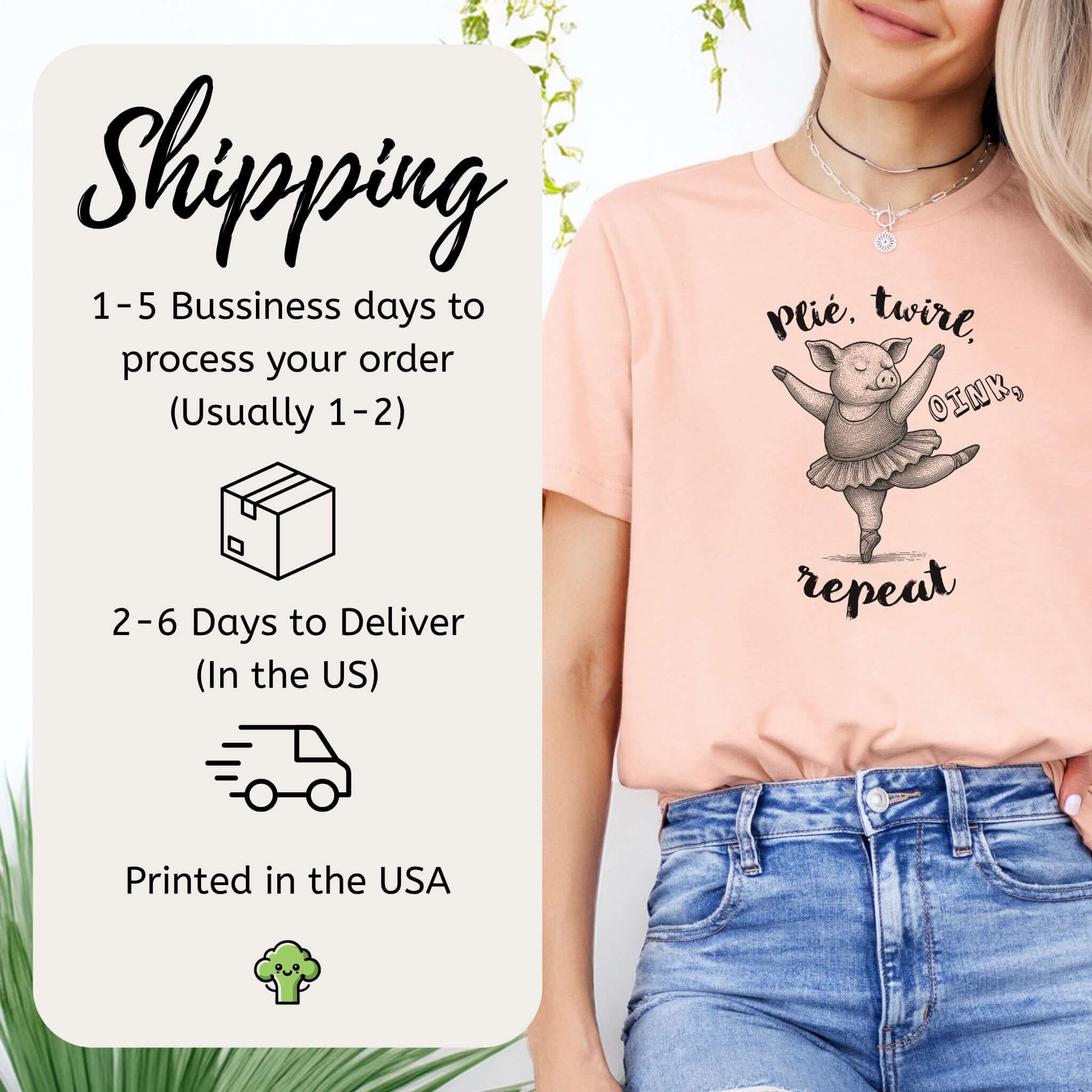 Cute Ballet Pig Shirt – Funny Pig Lover Tee for Farm Girls & Animal Moms