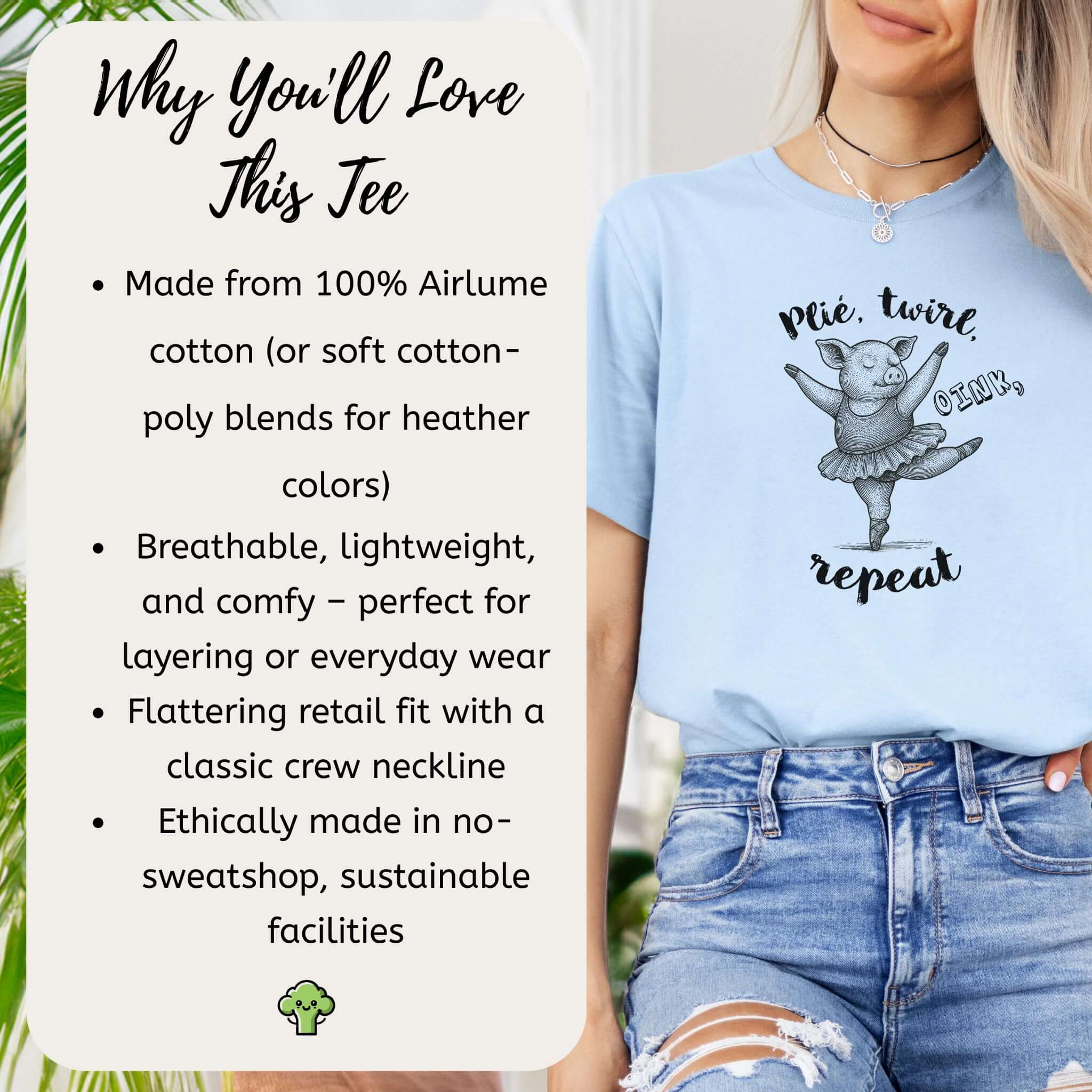 Cute Ballet Pig Shirt – Funny Pig Lover Tee for Farm Girls & Animal Moms