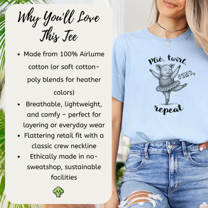 Cute Ballet Pig Shirt – Funny Pig Lover Tee for Farm Girls & Animal Moms