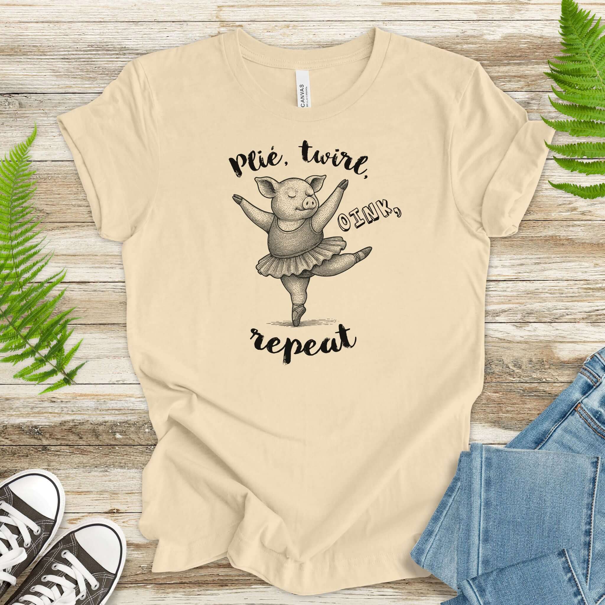 Cute Ballet Pig Shirt – Funny Pig Lover Tee for Farm Girls & Animal Moms