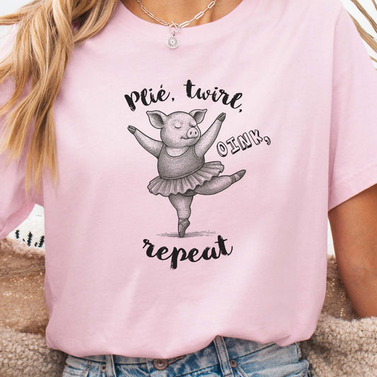 Cute Ballet Pig Shirt – Funny Pig Lover Tee for Farm Girls & Animal Moms