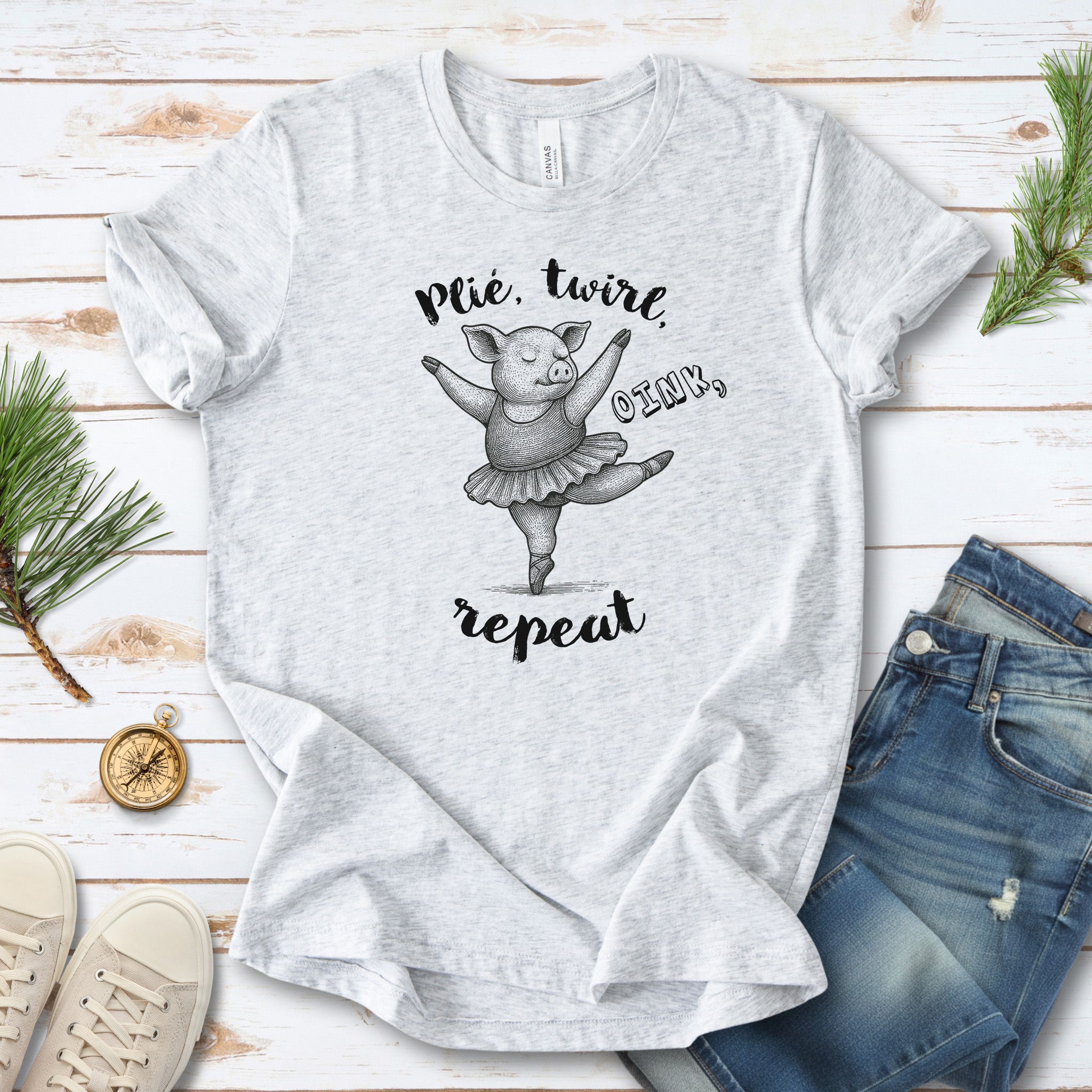 Cute Ballet Pig Shirt – Funny Pig Lover Tee for Farm Girls & Animal Moms