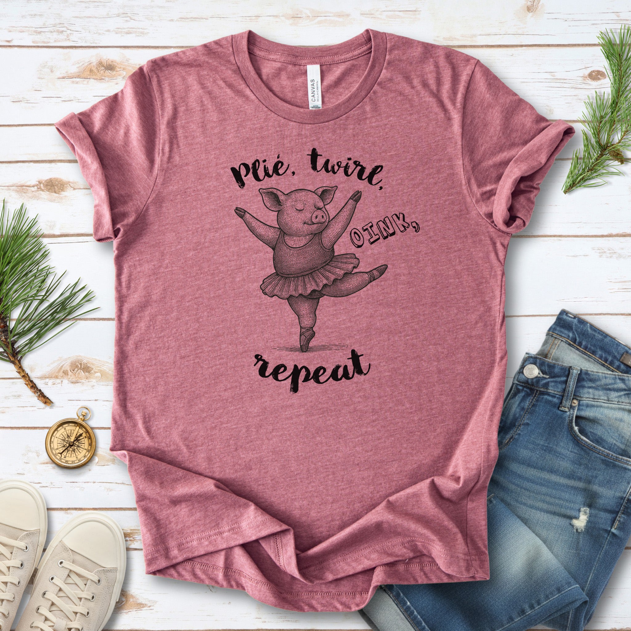 Cute Ballet Pig Shirt – Funny Pig Lover Tee for Farm Girls & Animal Moms
