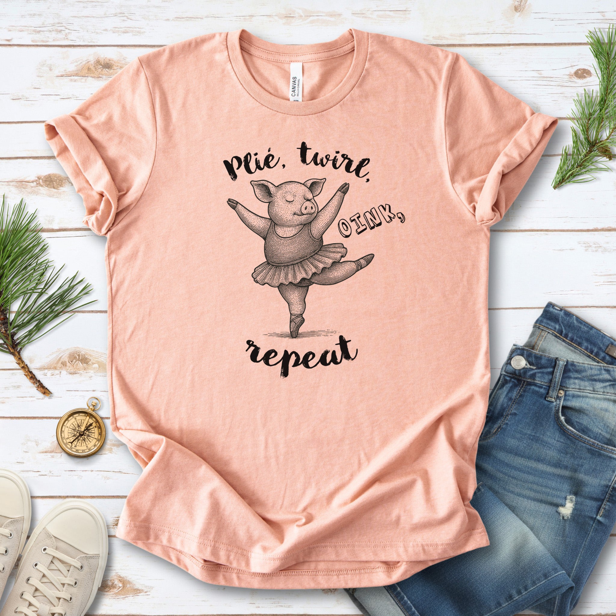 Cute Ballet Pig Shirt – Funny Pig Lover Tee for Farm Girls & Animal Moms